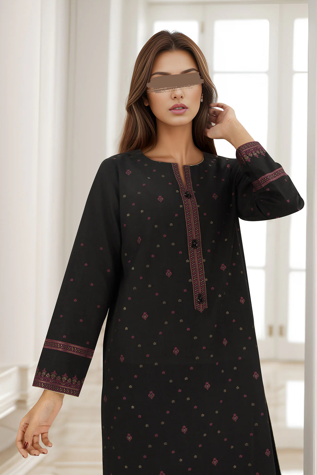 Unstitched Jacquard Cotton Shirt - Image 2