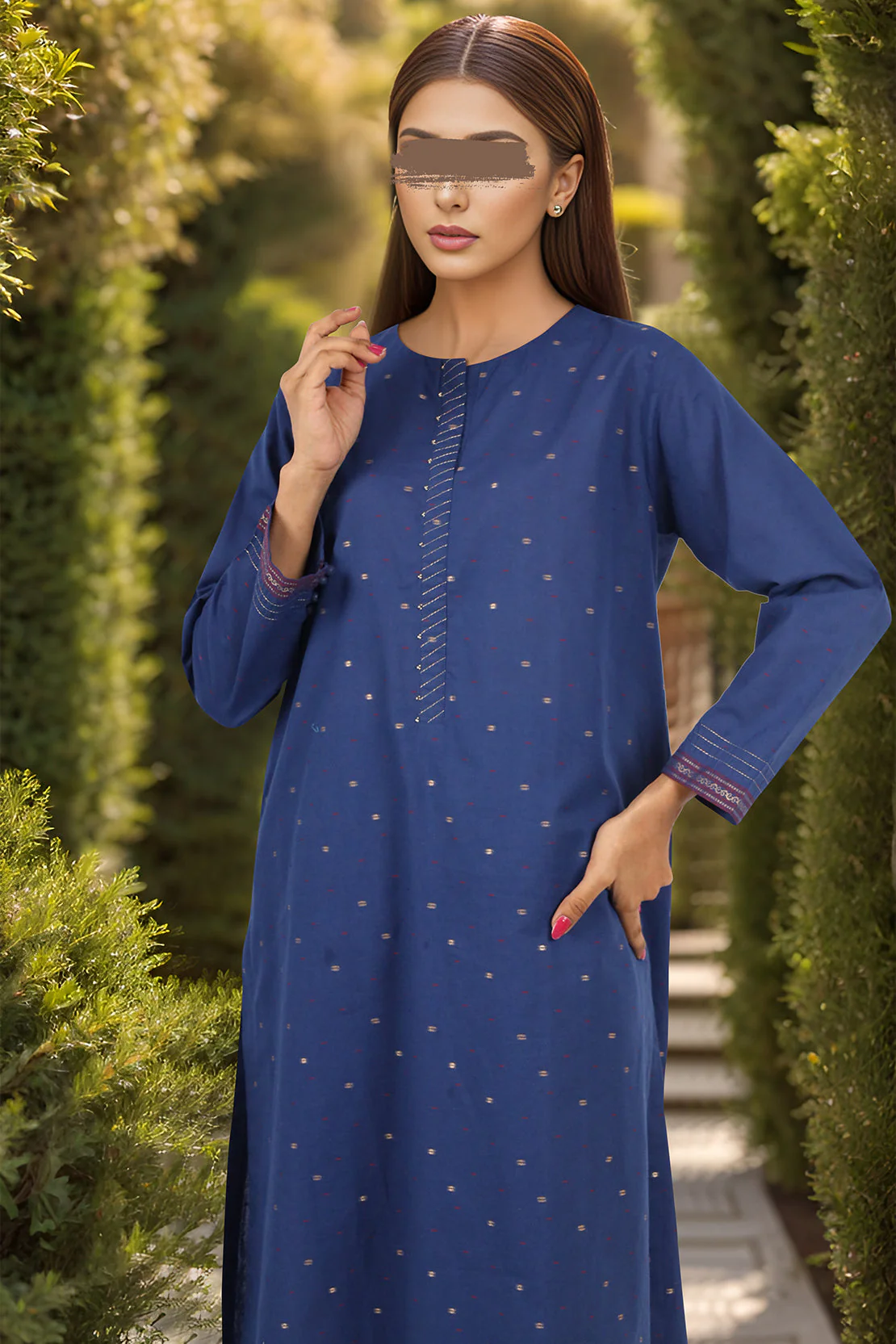 Unstitched Jacquard Cotton Shirt - Image 3