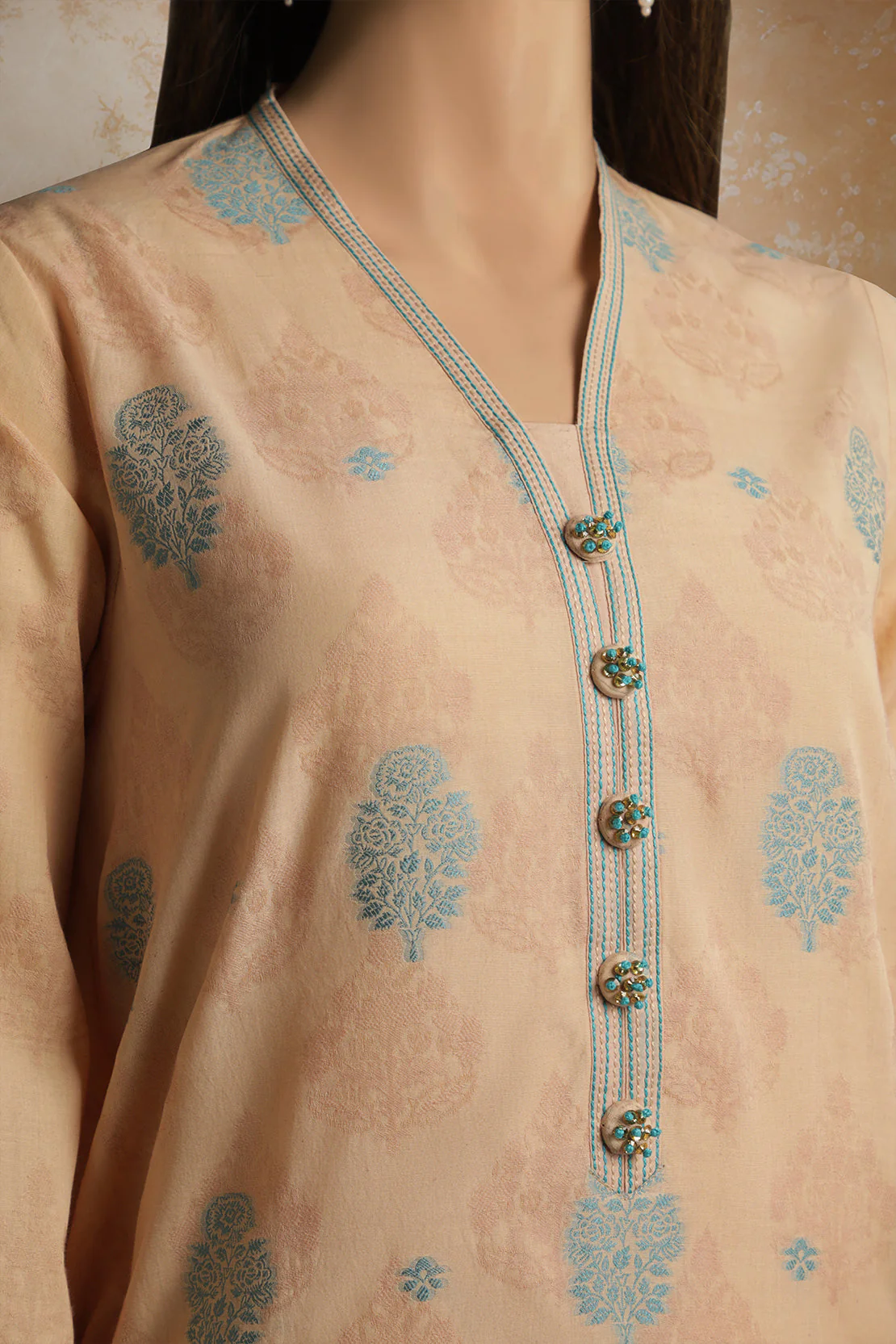 Unstitched Jacquard Cotton Shirt - Image 2