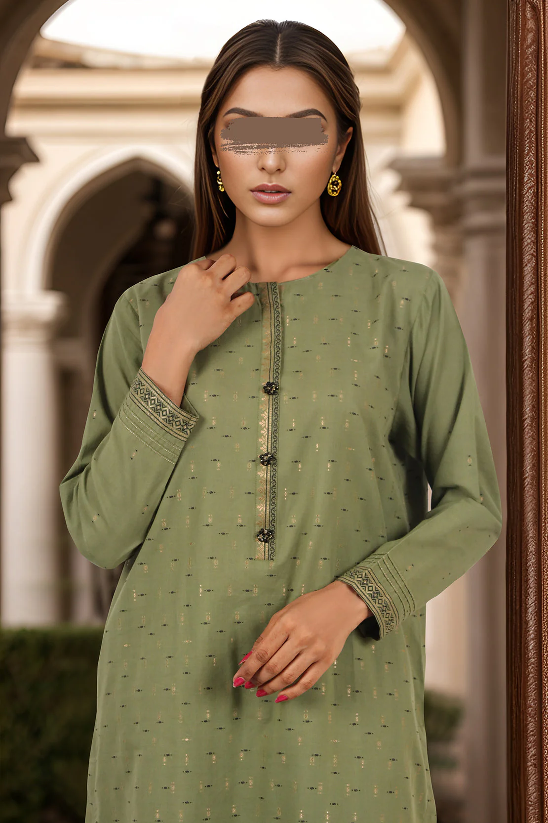 Unstitched Jacquard Cotton Shirt - Image 3
