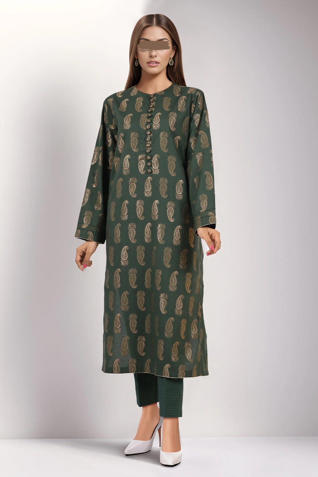 Unstitched Jacquard Cotton Shirt - Image 2