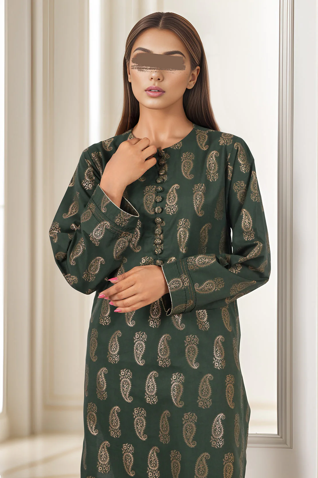 Unstitched Jacquard Cotton Shirt - Image 3