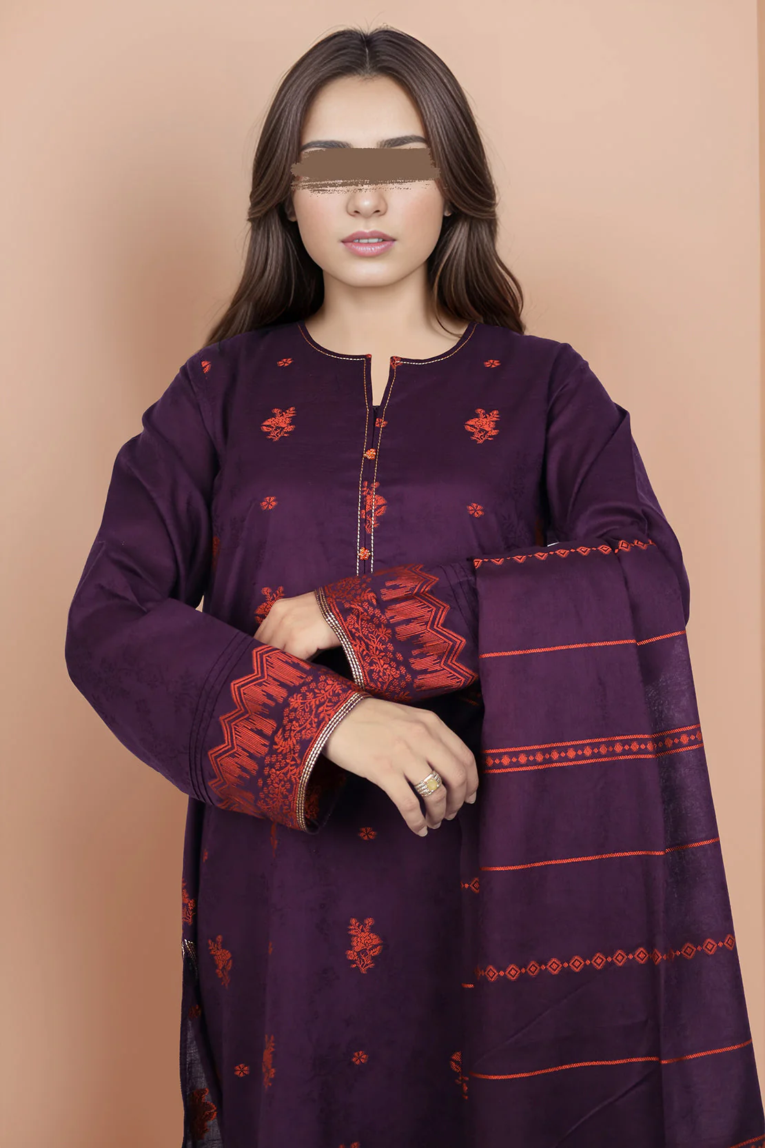 Unstitched Jacquard Cotton Shirt - Image 2