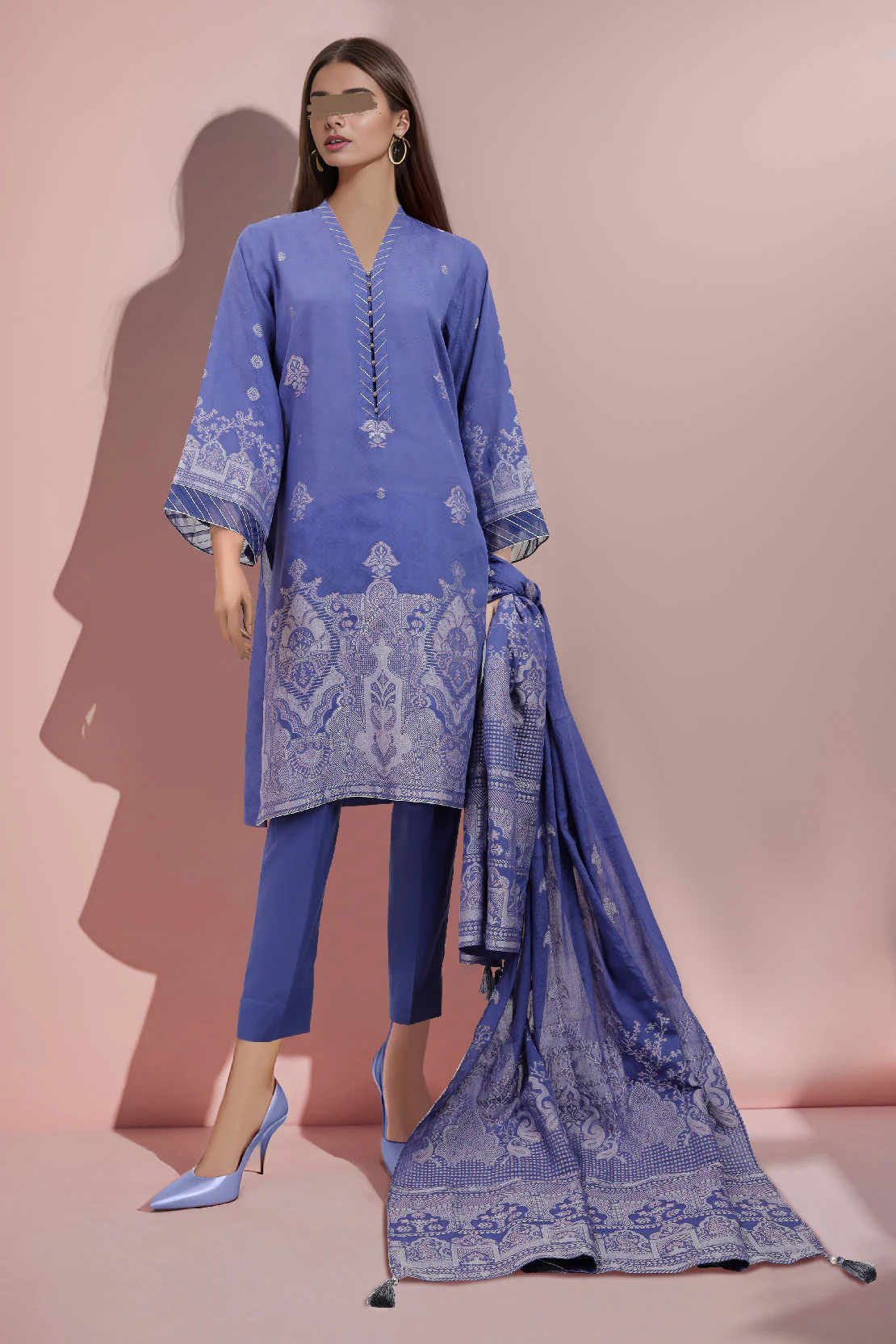 Unstitched Jacquard Cotton Shirt - Image 2