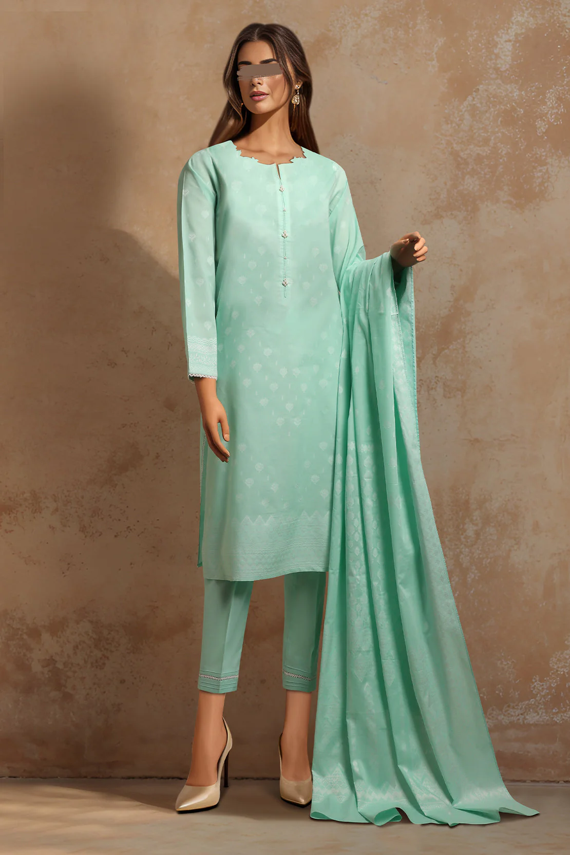 Unstitched Jacquard Cotton Shirt - Image 2