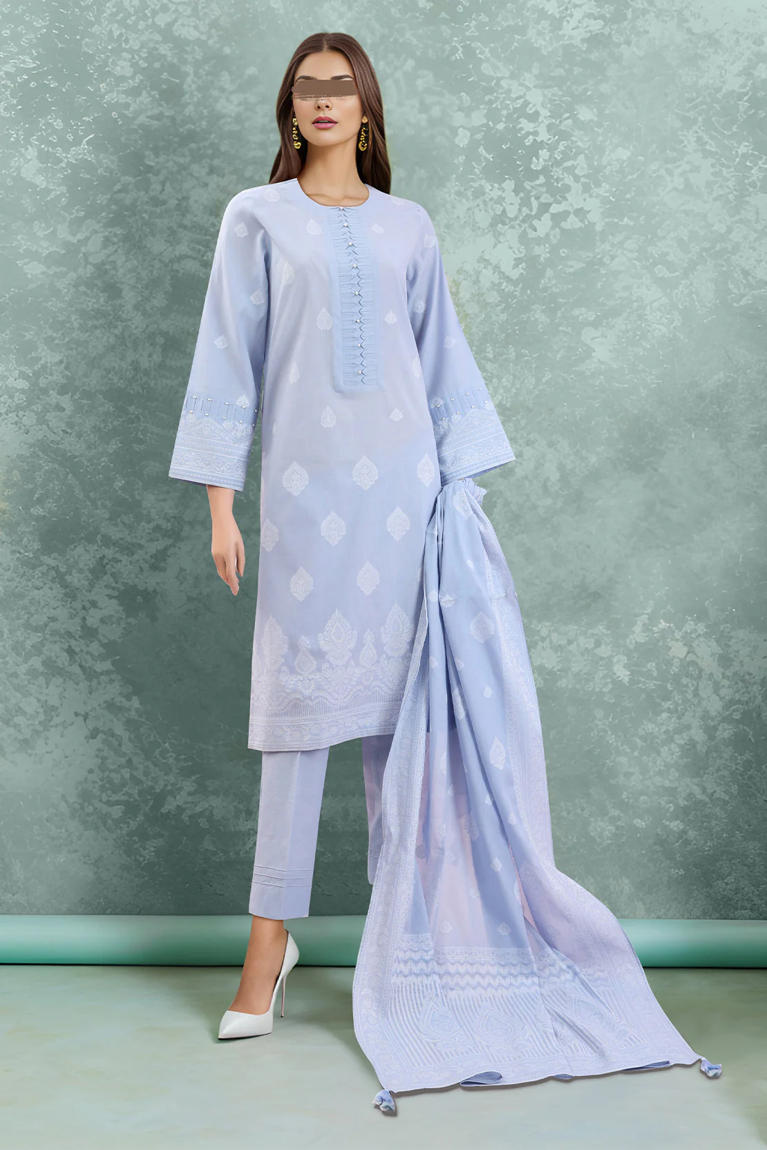 Unstitched Jacquard Cotton Shirt - Image 2
