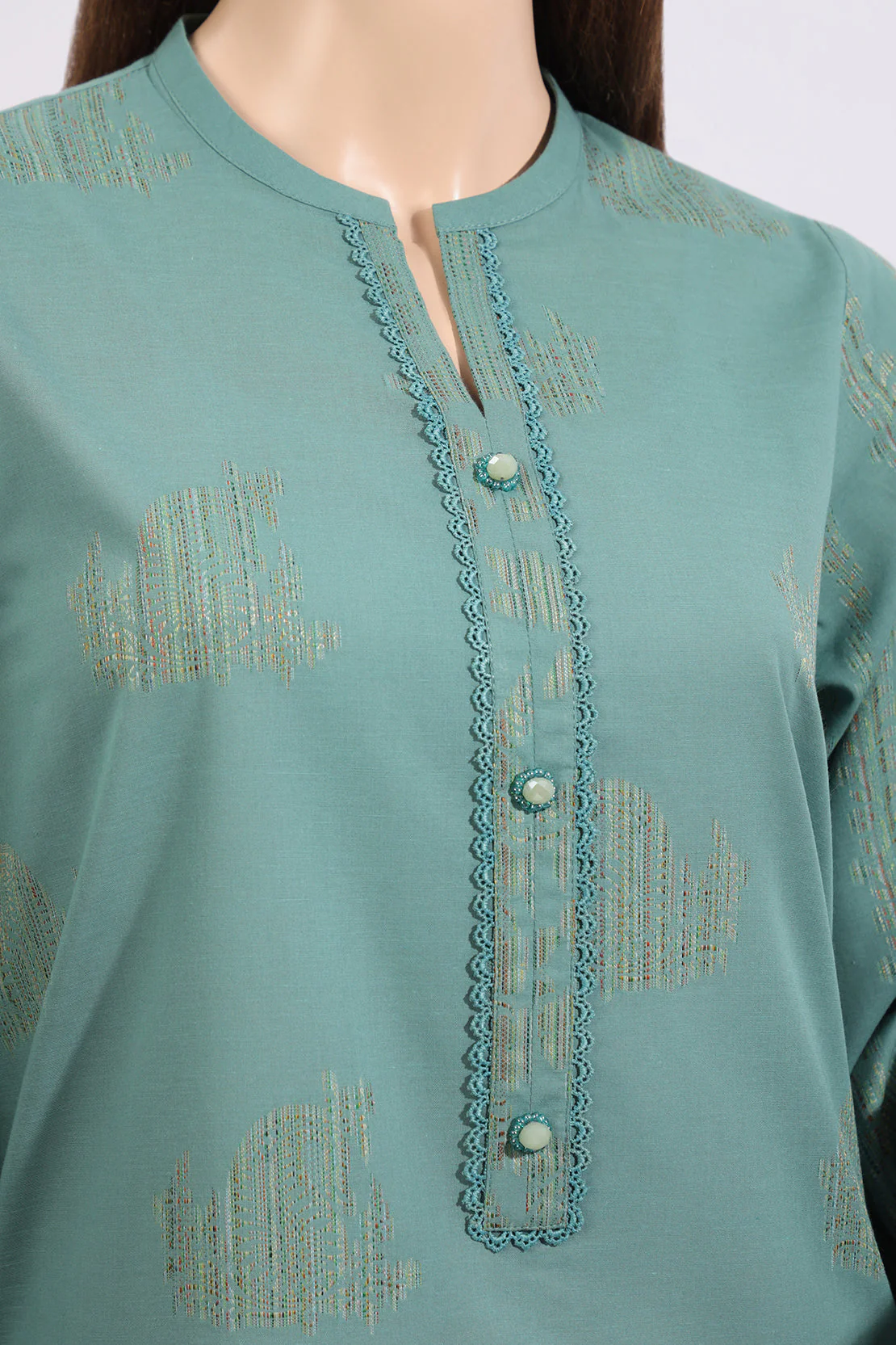Unstitched Jacquard Cotton Shirt - Image 3