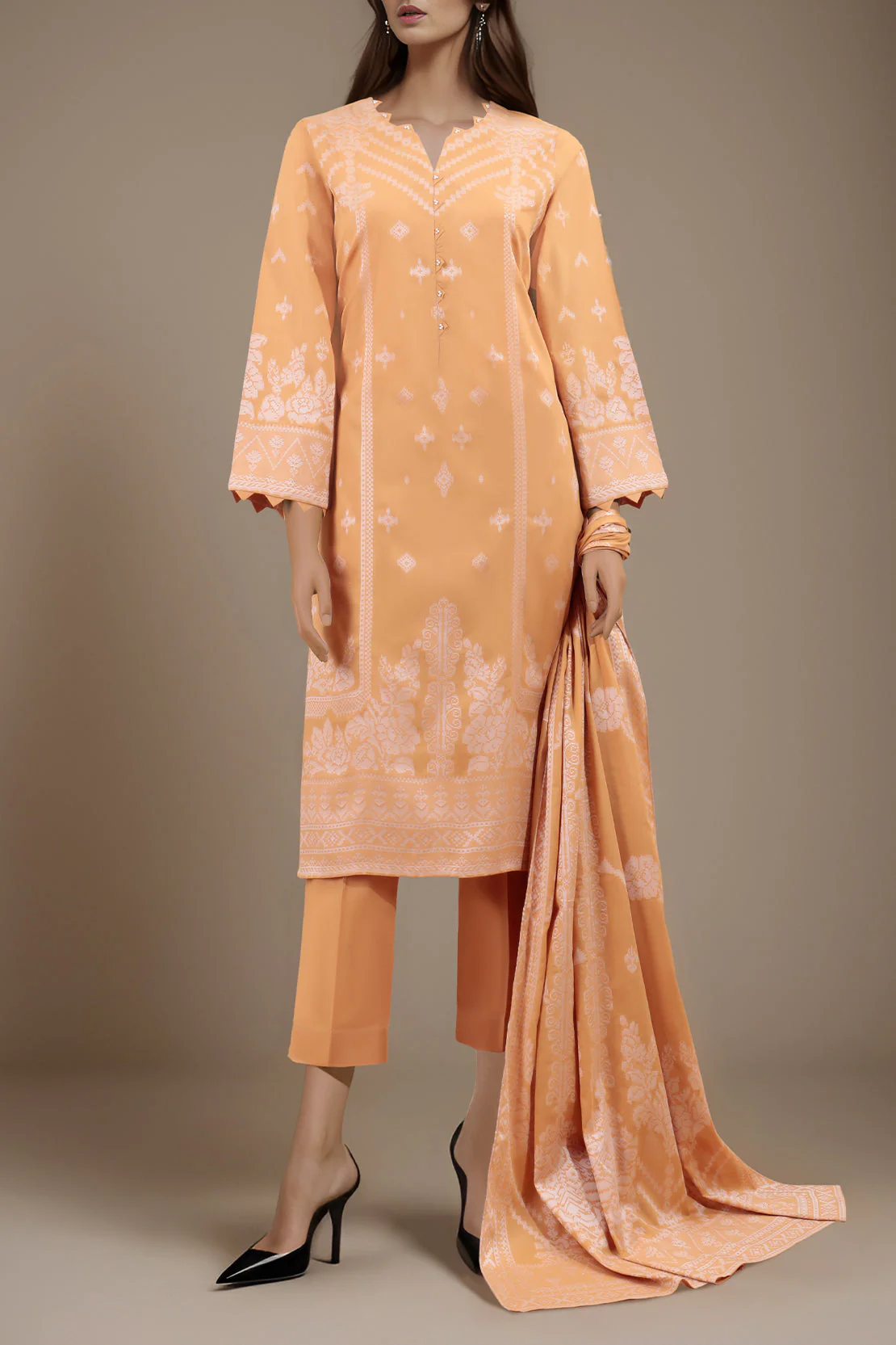 Unstitched Jacquard Cotton Shirt - Image 2