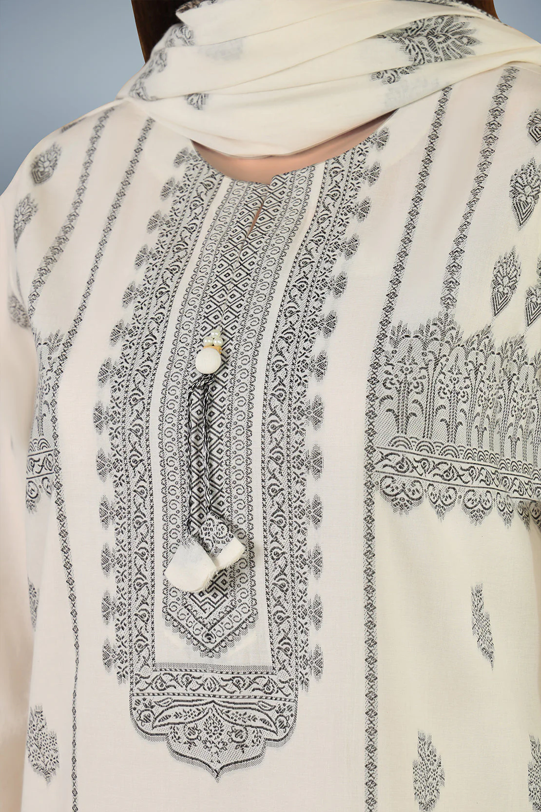 Unstitched Jacquard Cotton Shirt - Image 2