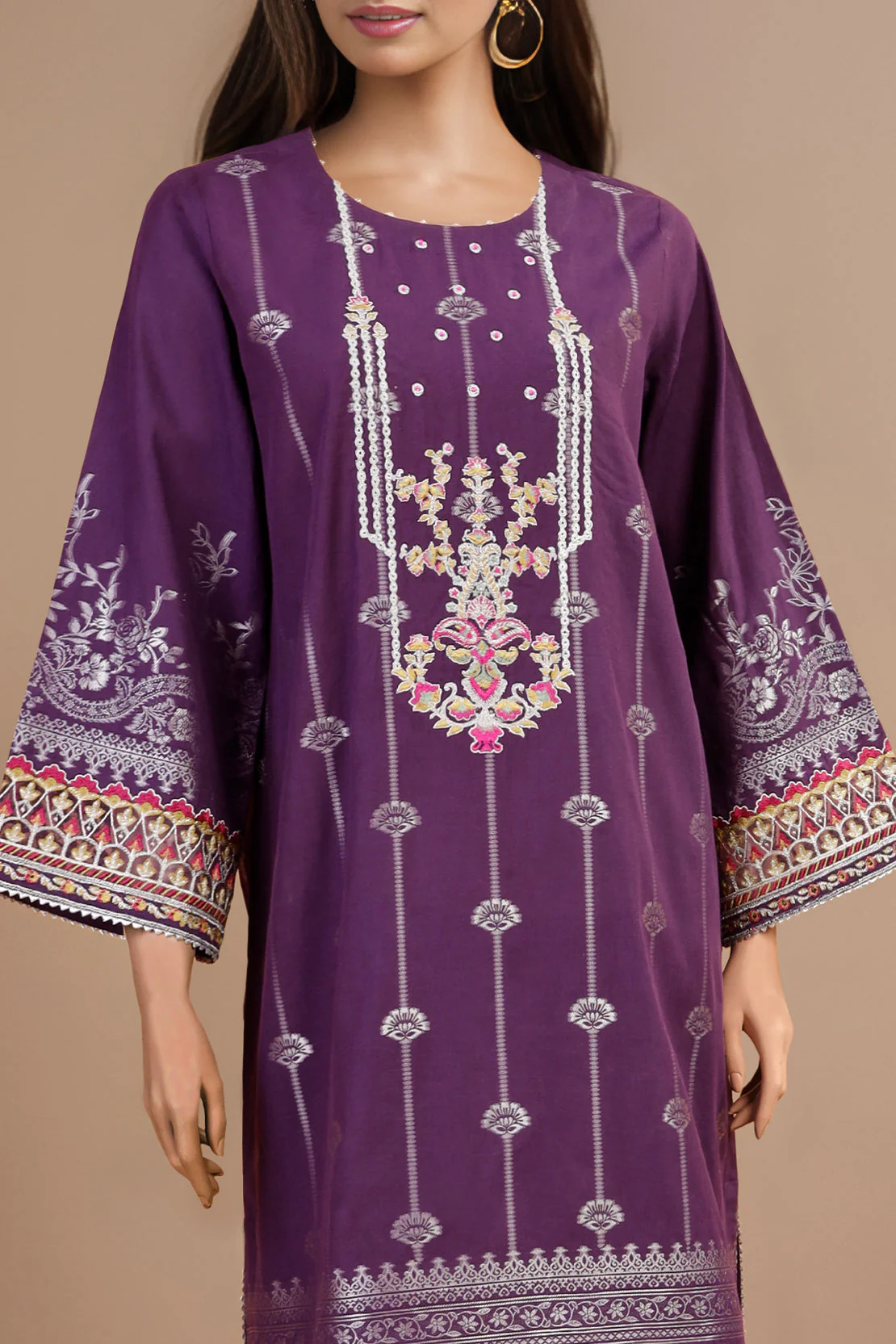 Unstitched Jacquard Cotton Shirt - Image 2