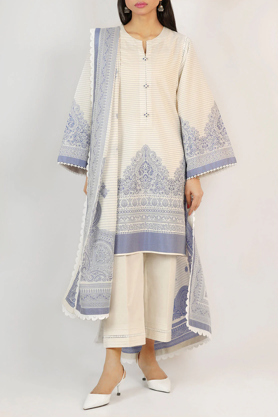 Unstitched Jacquard Cotton Shirt - Image 2