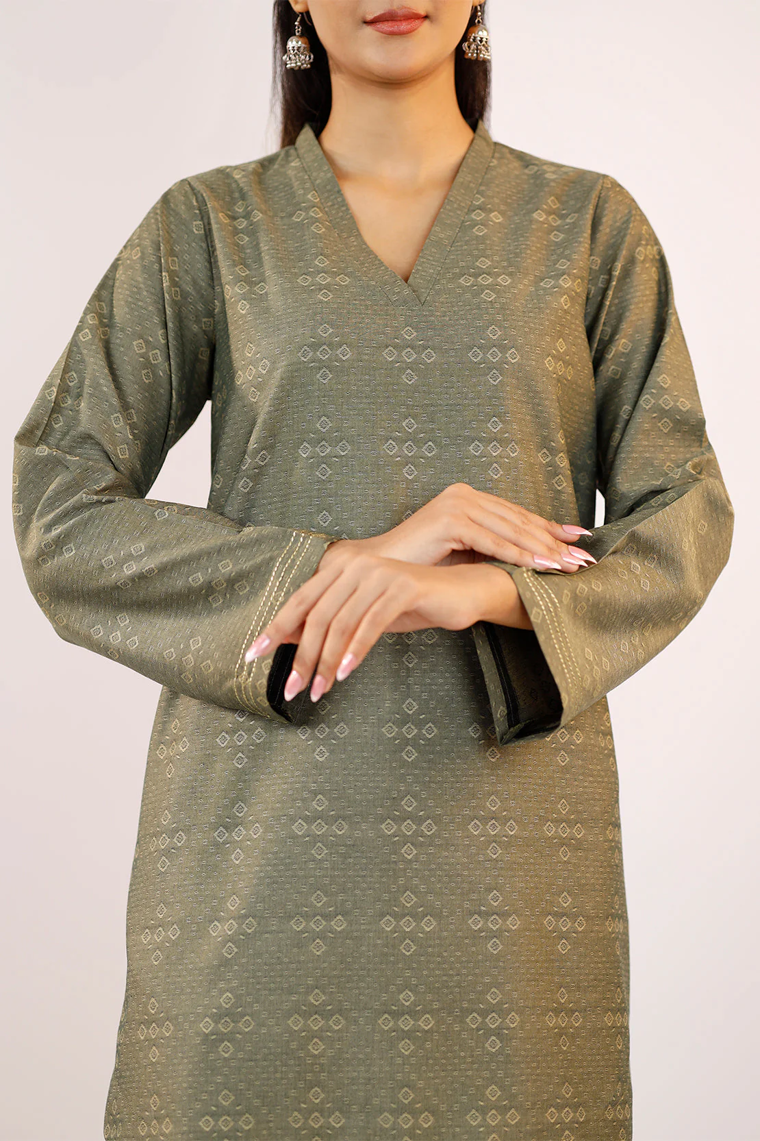 Unstitched Jacquard Cotton Shirt - Image 2