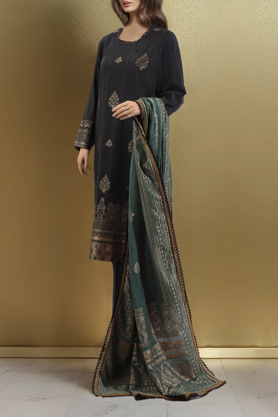 Unstitched Jacquard Cotton Shirt - Image 2