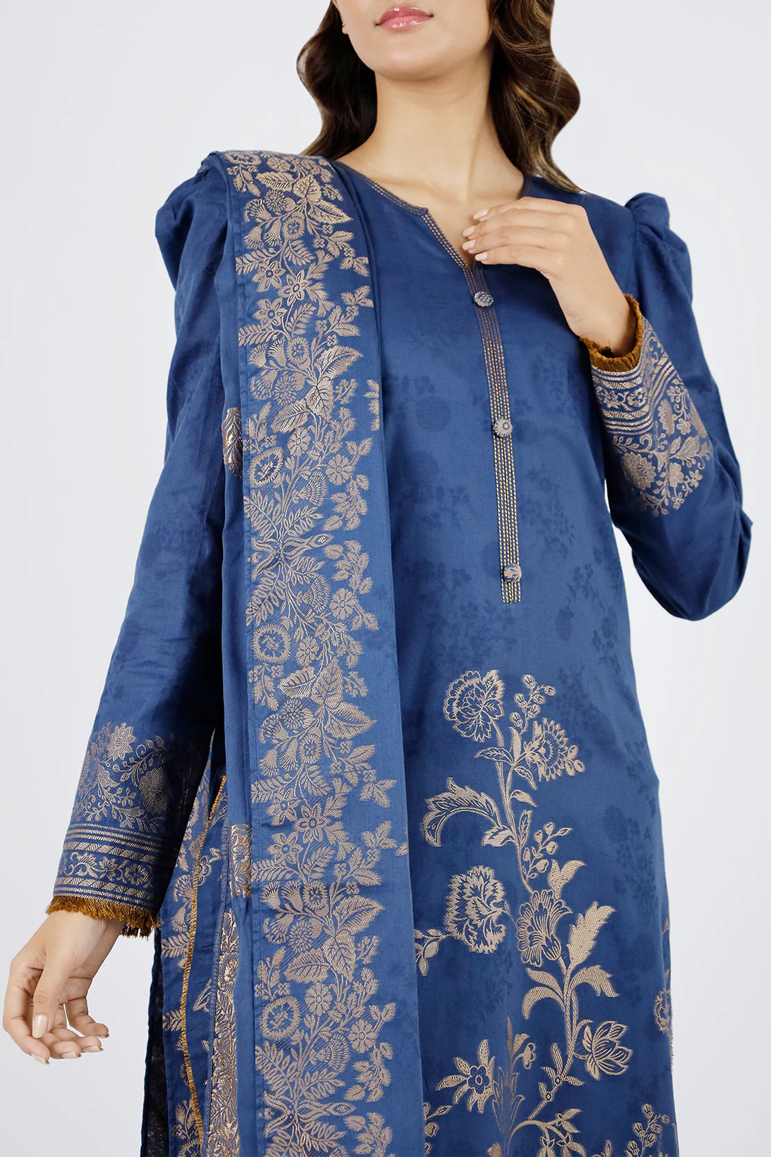 Unstitched Jacquard Cotton Shirt