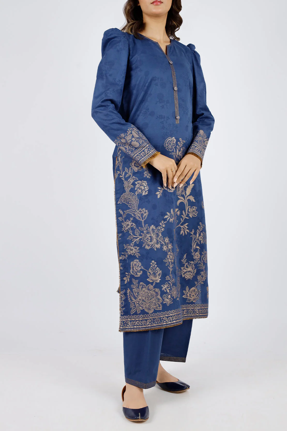 Unstitched Jacquard Cotton Shirt - Image 3