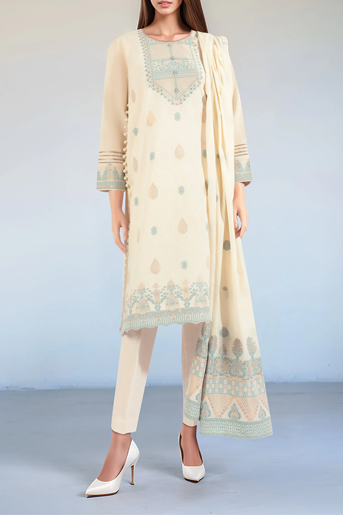 Unstitched Jacquard Cotton Shirt