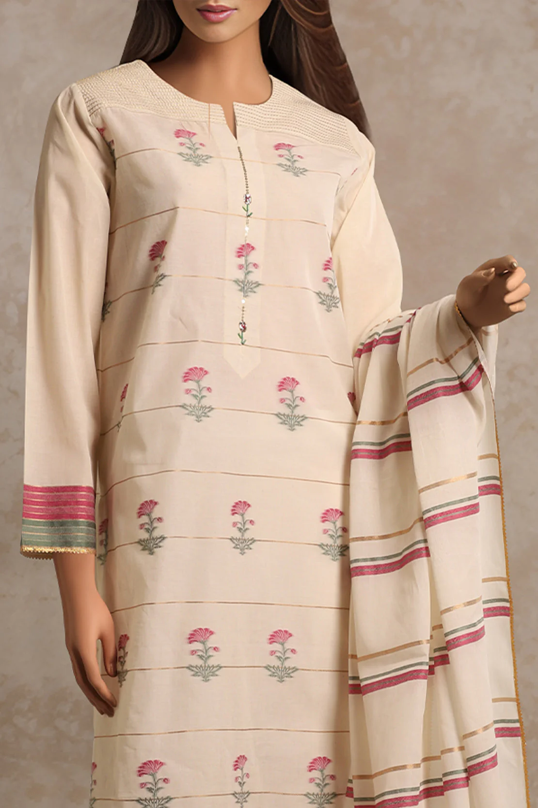 Unstitched Jacquard Cotton Shirt - Image 2