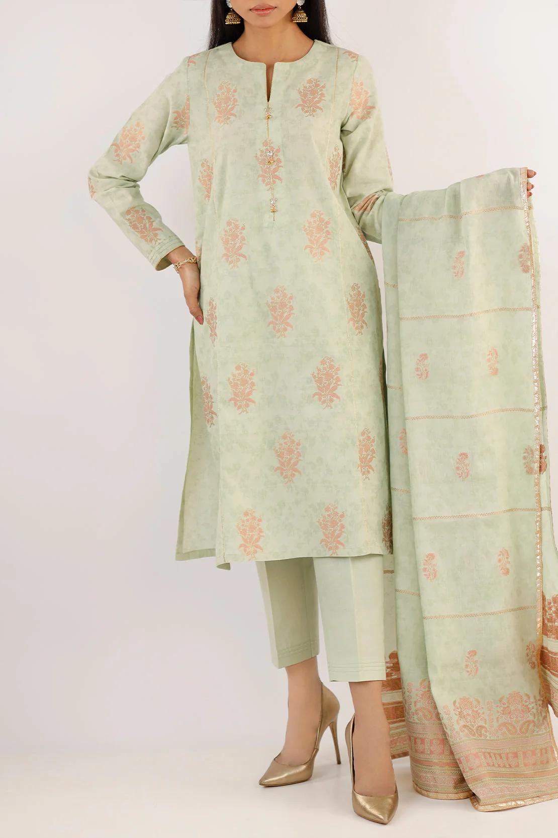 Unstitched Jacquard Cotton Shirt - Image 2