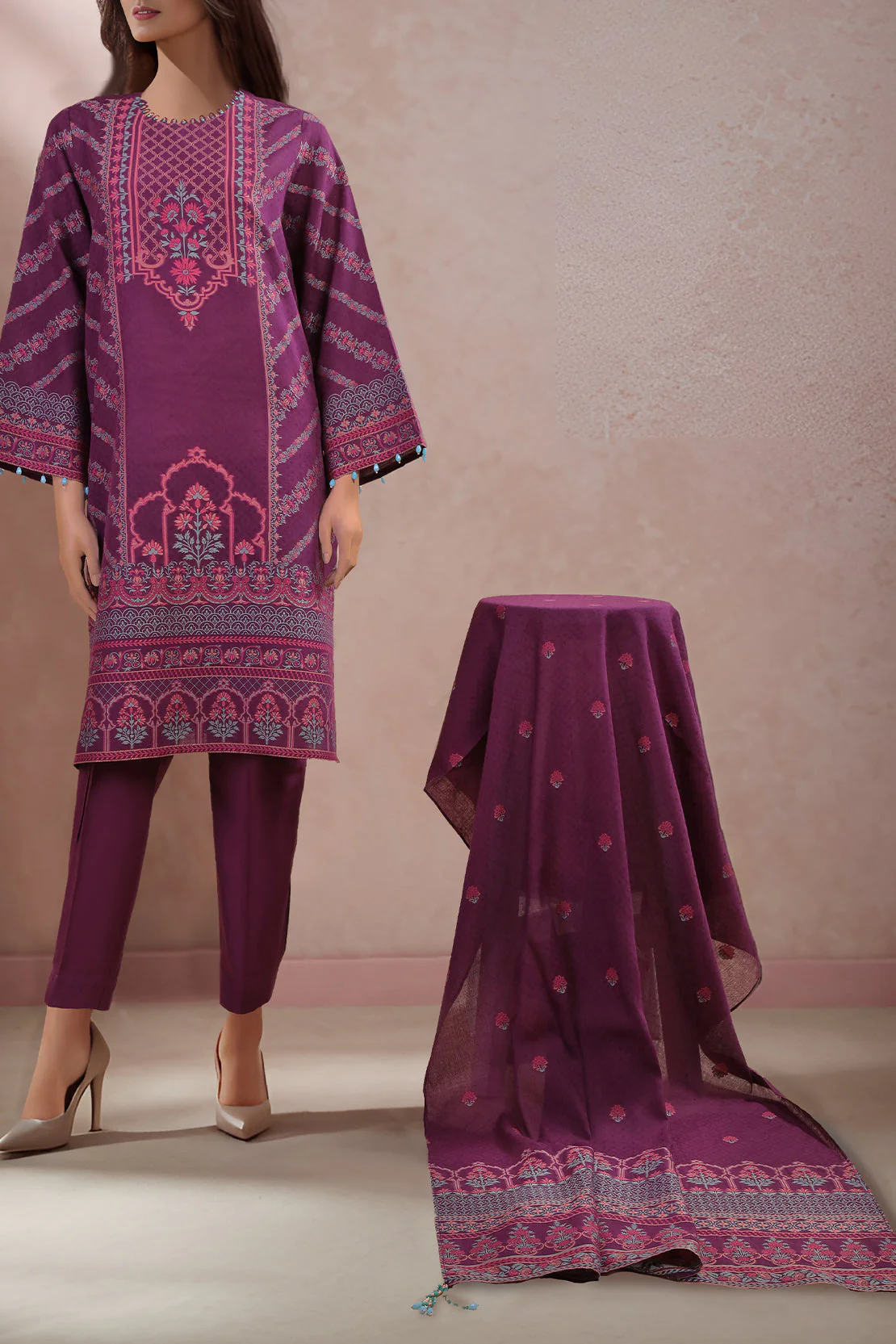 Unstitched Jacquard Cotton Shirt - Image 2