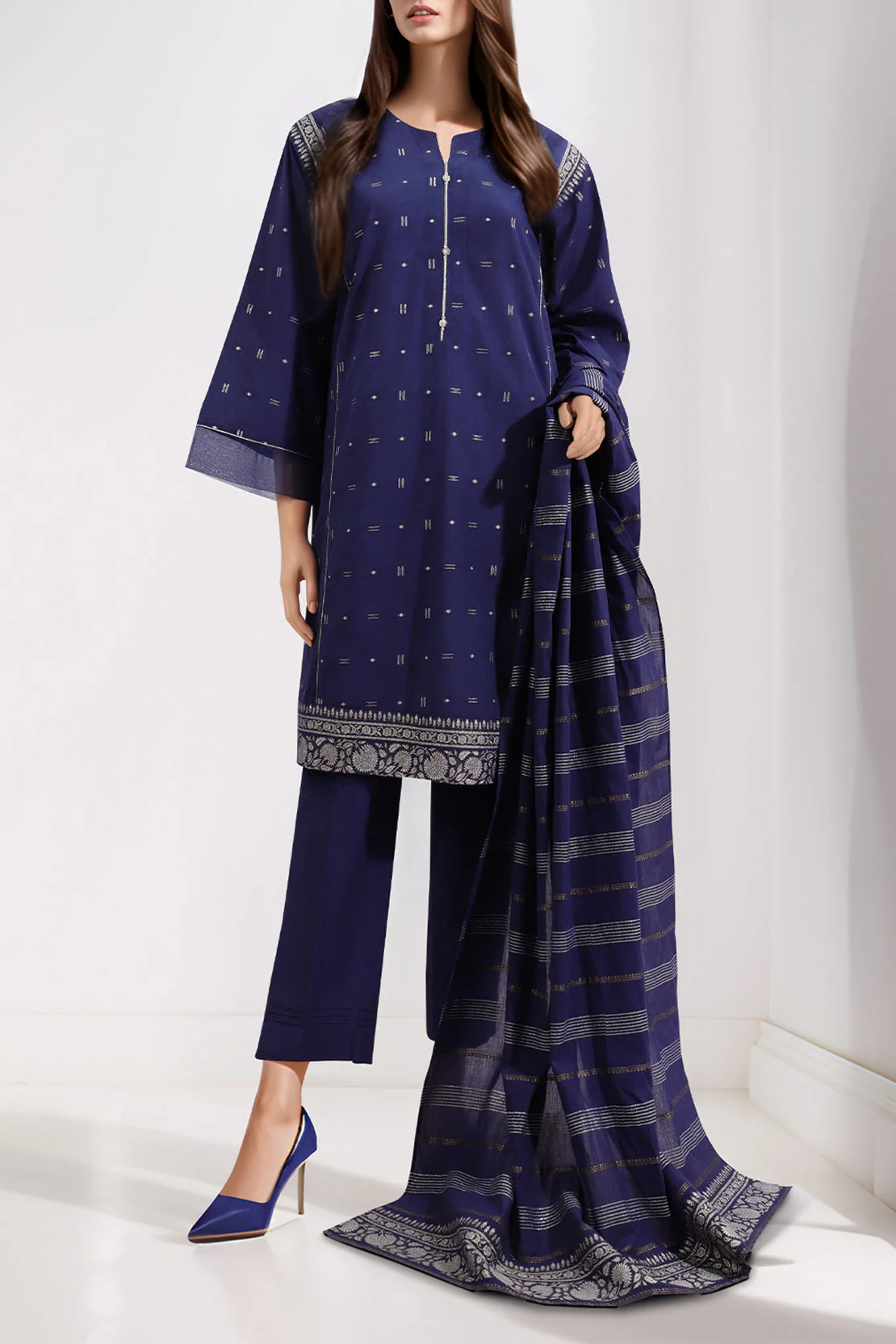 Unstitched Jacquard Cotton Shirt