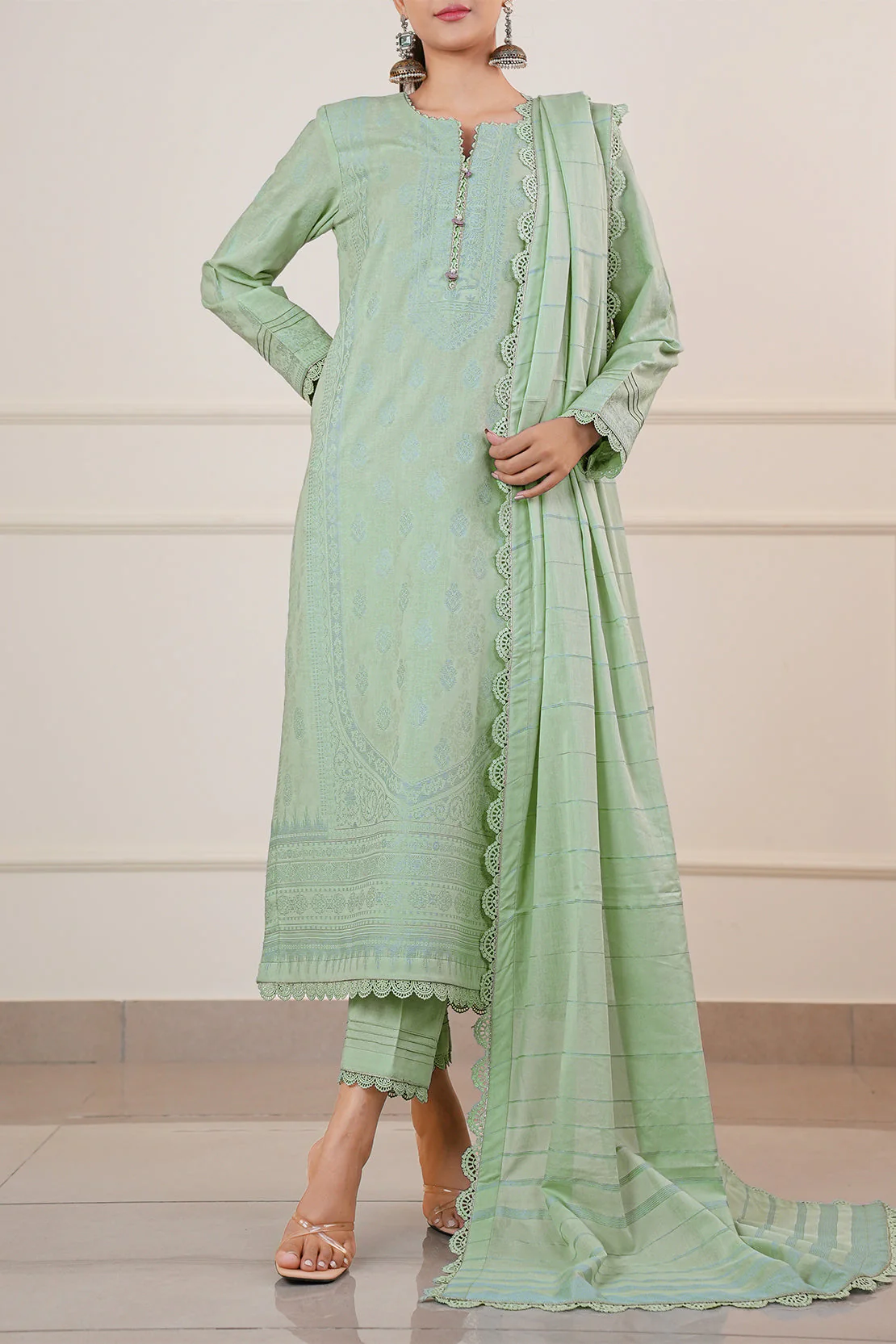 Unstitched Jacquard Cotton Shirt - Image 2