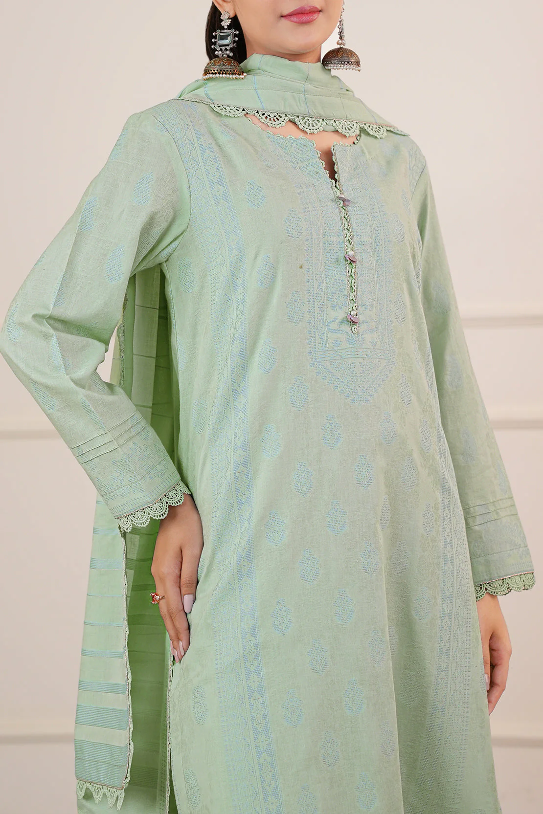 Unstitched Jacquard Cotton Shirt - Image 4