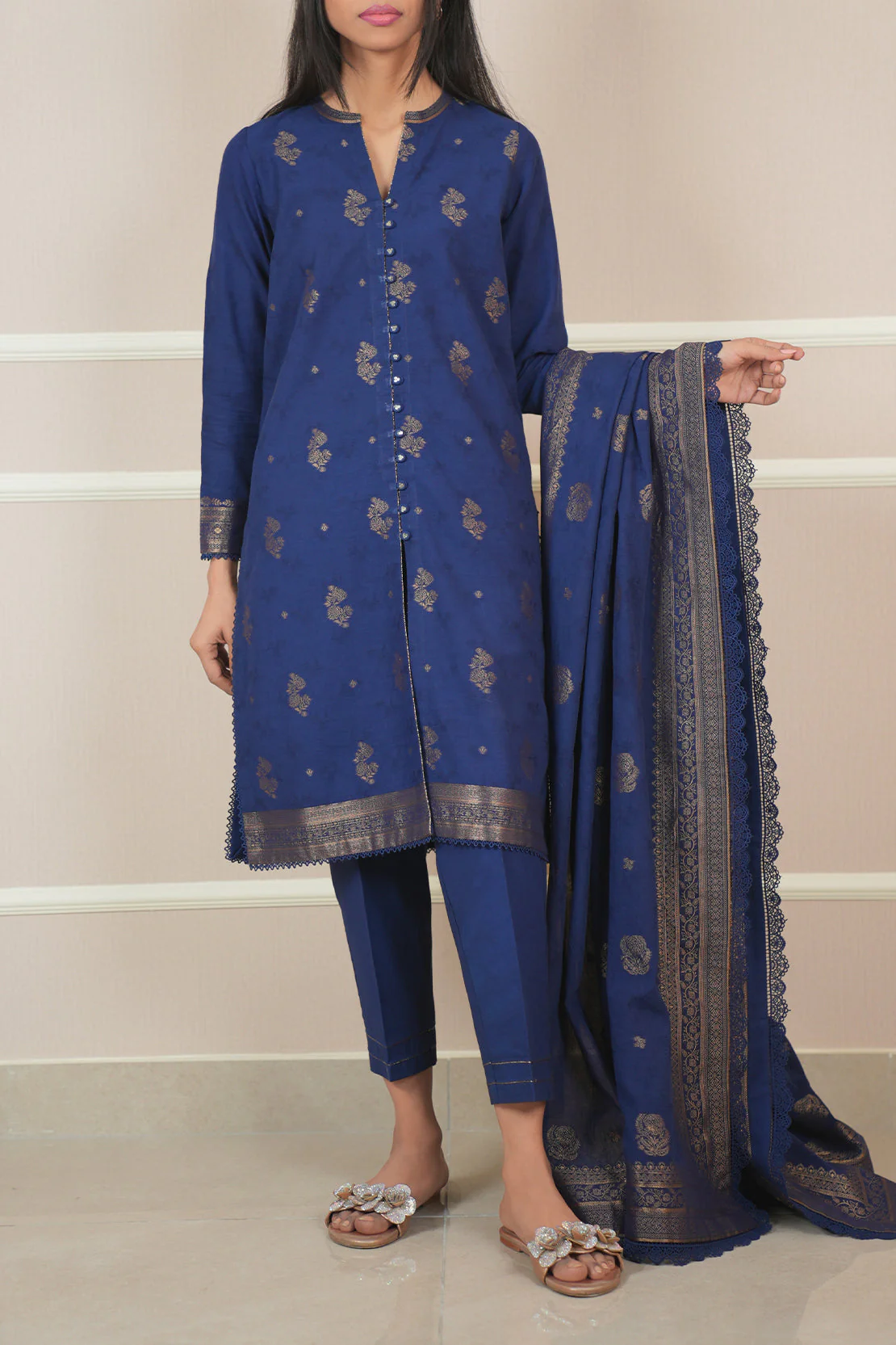 Unstitched Jacquard Cotton Shirt
