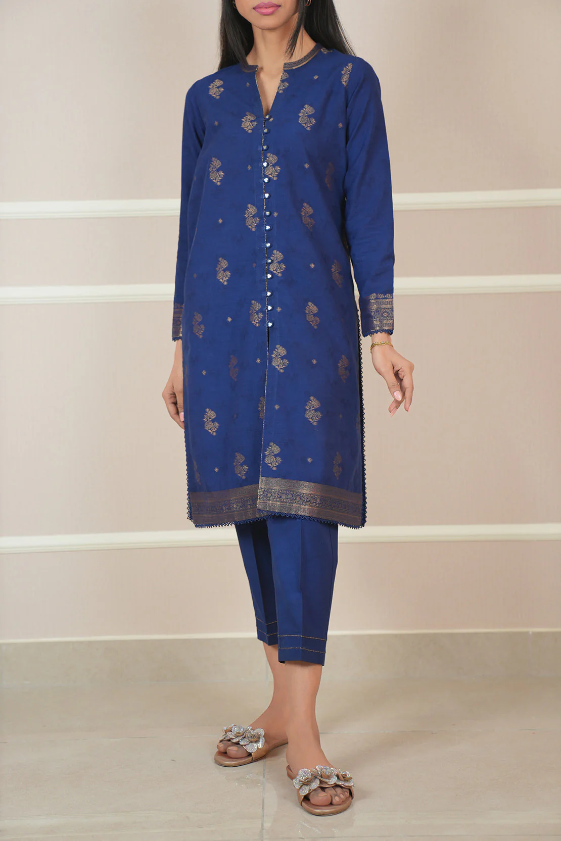 Unstitched Jacquard Cotton Shirt - Image 2