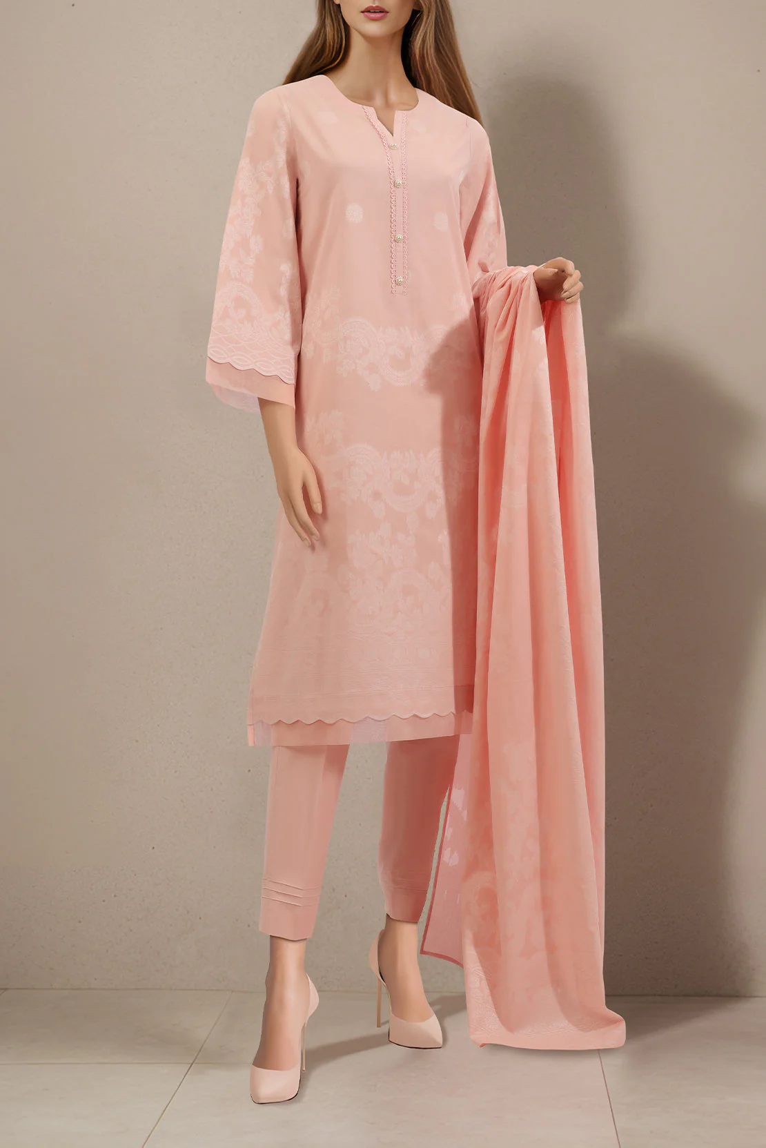 Unstitched Jacquard Cotton Shirt