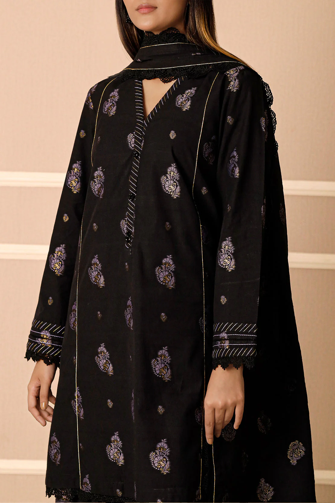 Unstitched Jacquard Cotton Shirt - Image 4