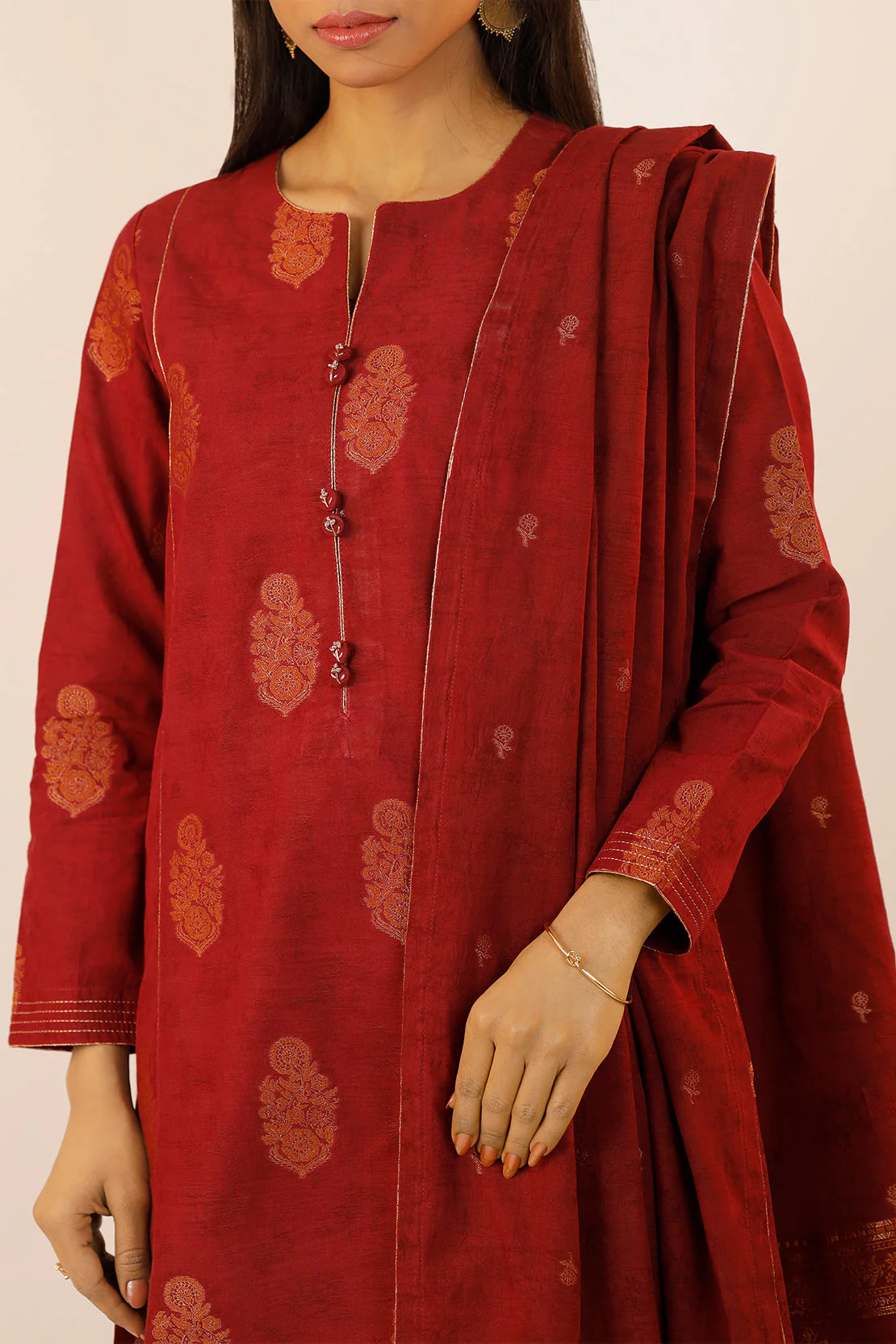 Unstitched Jacquard Cotton Shirt - Image 5