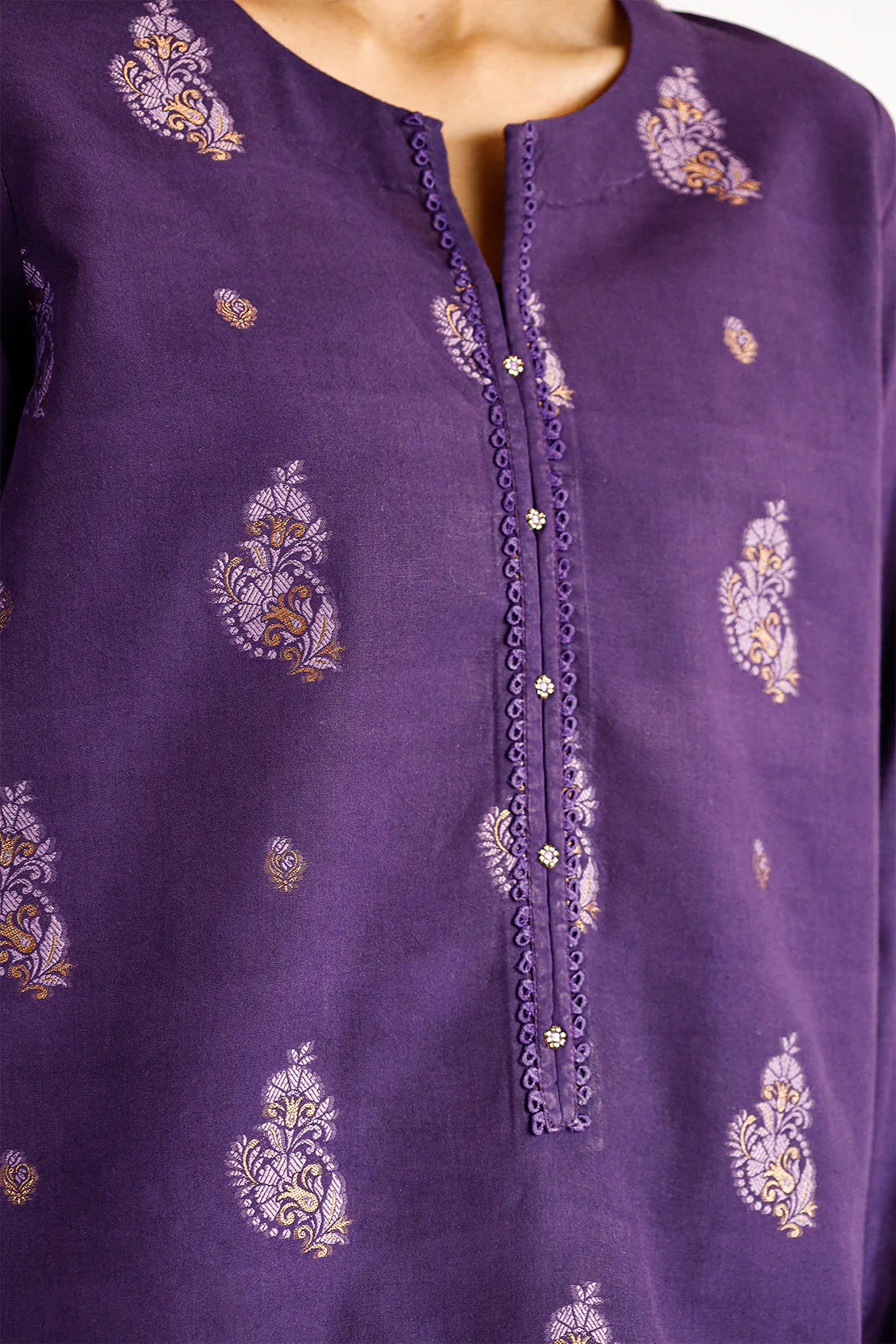 Unstitched Jacquard Cotton Shirt - Image 4