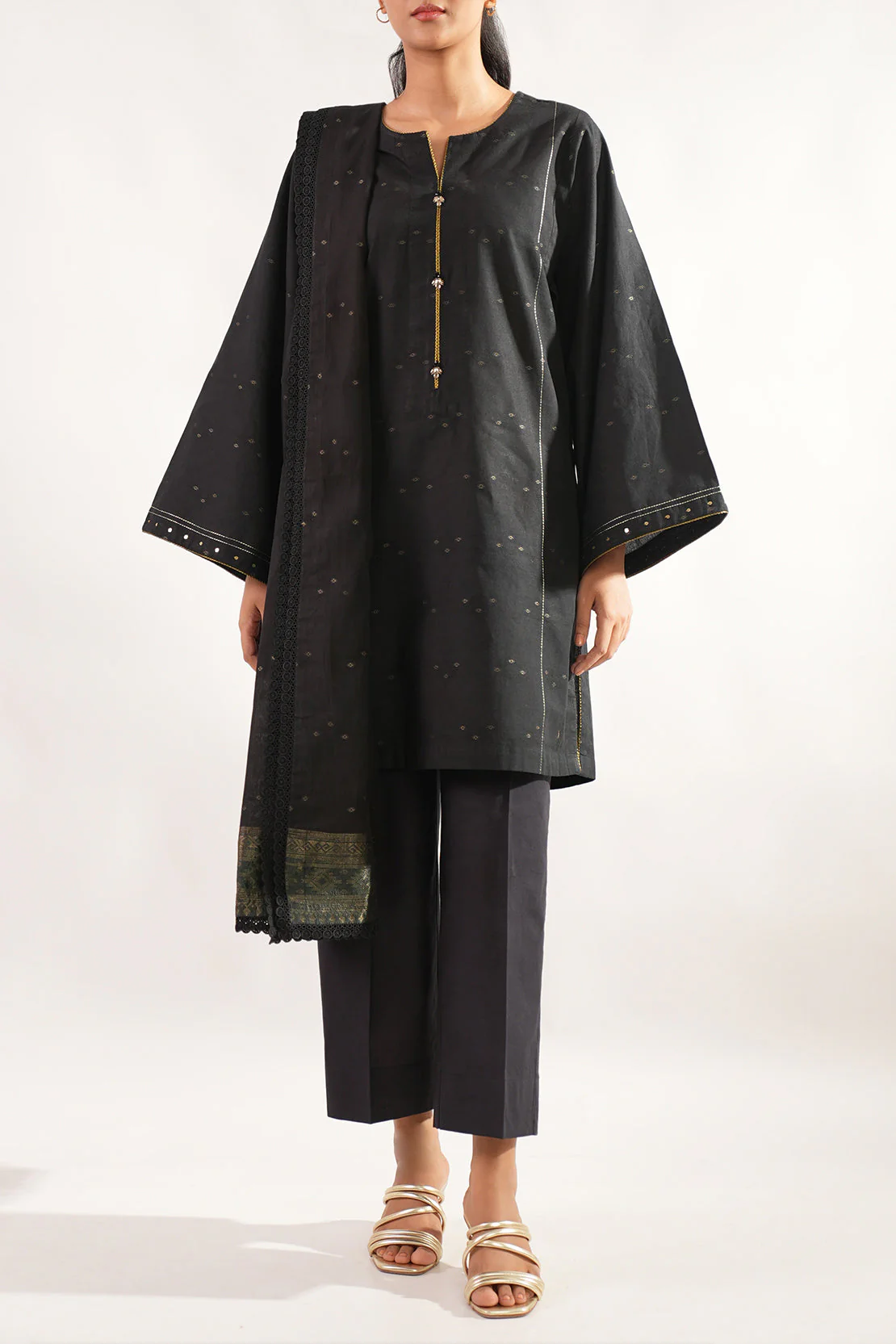 Unstitched Jacquard Cotton Shirt - Image 3