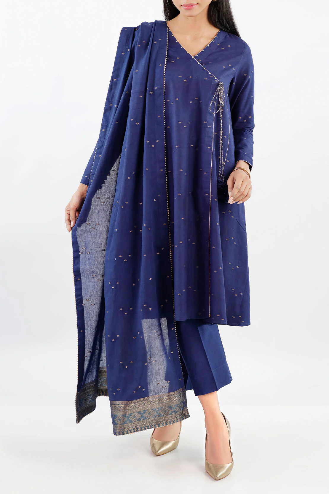 Unstitched Jacquard Cotton Shirt - Image 2
