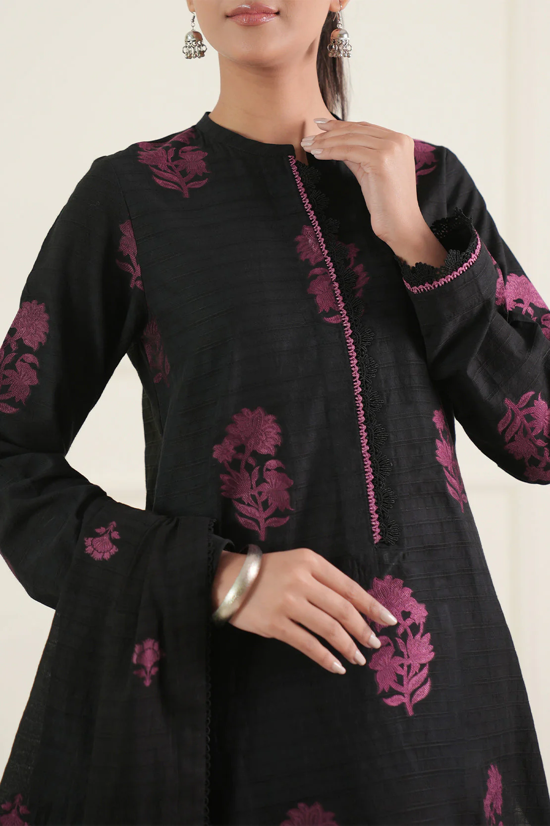 Unstitched Jacquard Cotton Shirt - Image 2