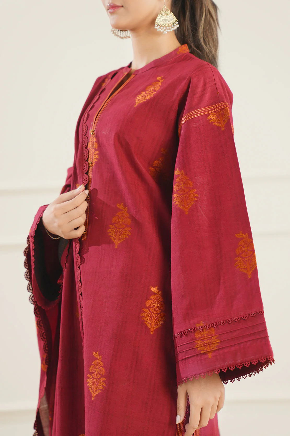 Unstitched Jacquard Cotton Shirt - Image 3