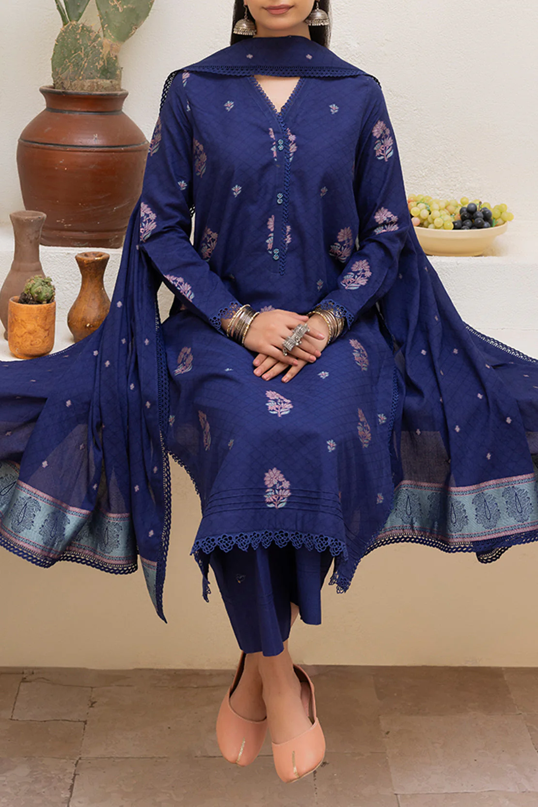 Unstitched Jacquard Cotton Shirt - Image 2