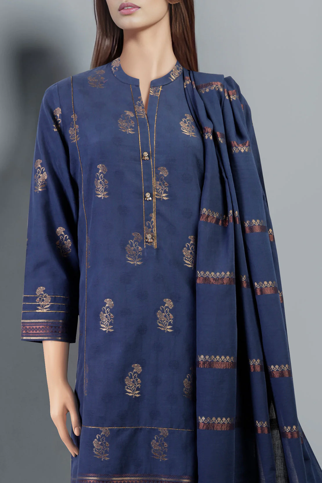 Unstitched Jacquard Cotton Shirt - Image 2