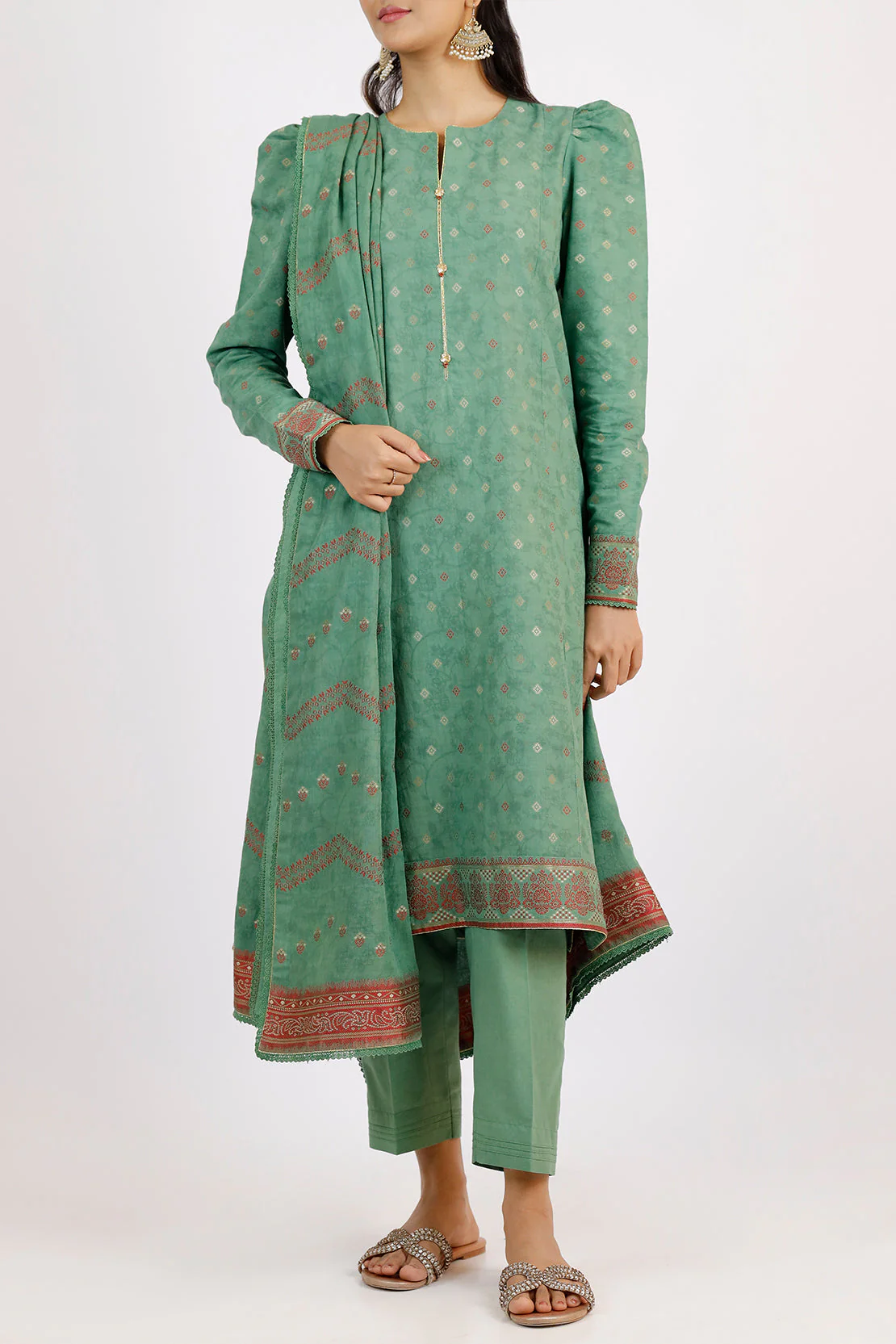 Unstitched Jacquard Cotton Shirt - Image 4