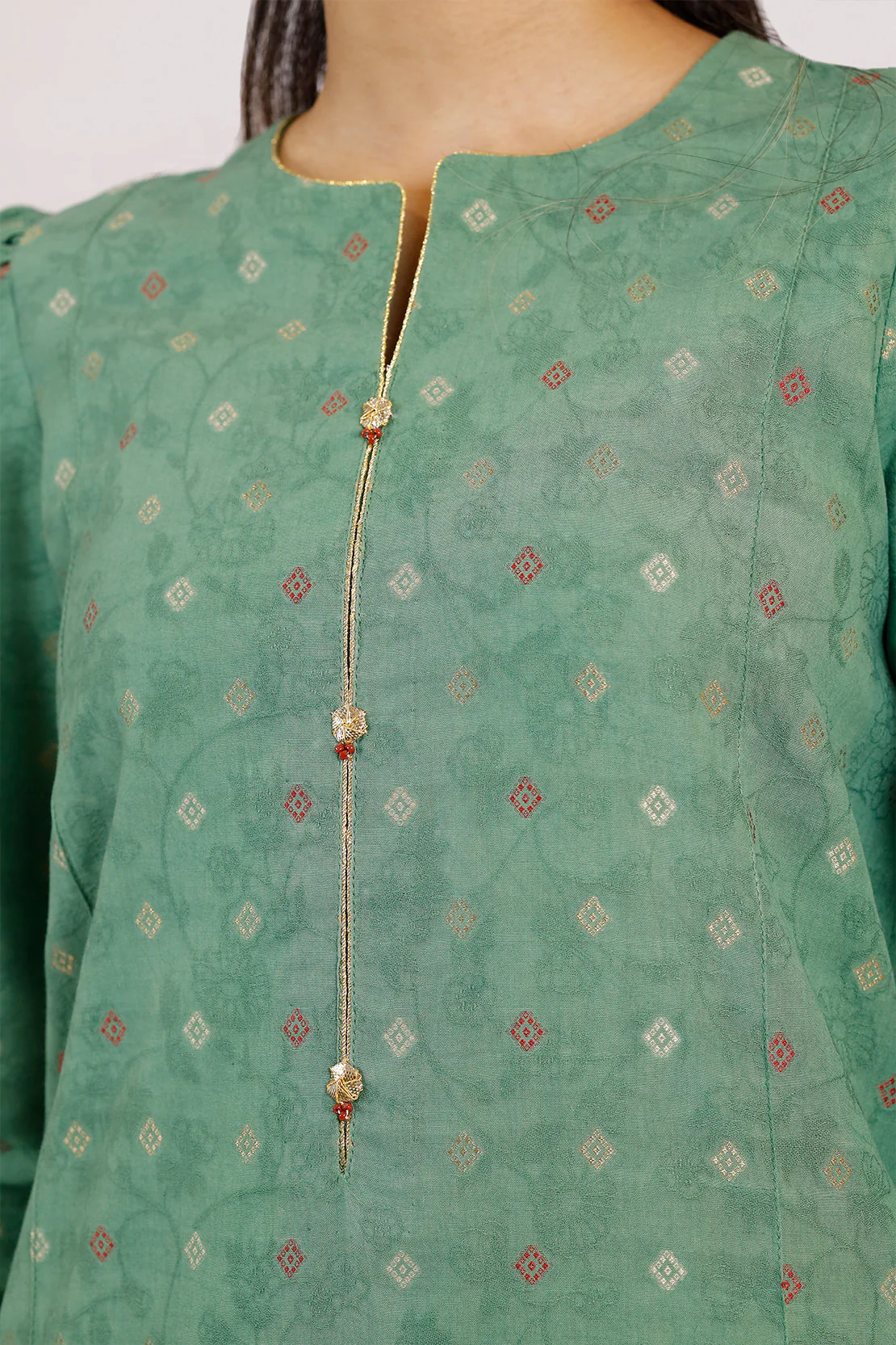 Unstitched Jacquard Cotton Shirt - Image 5
