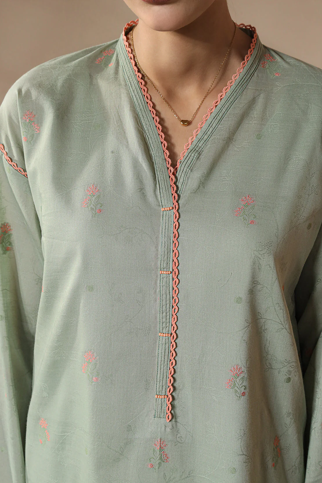 Unstitched Jacquard Cotton Shirt - Image 7