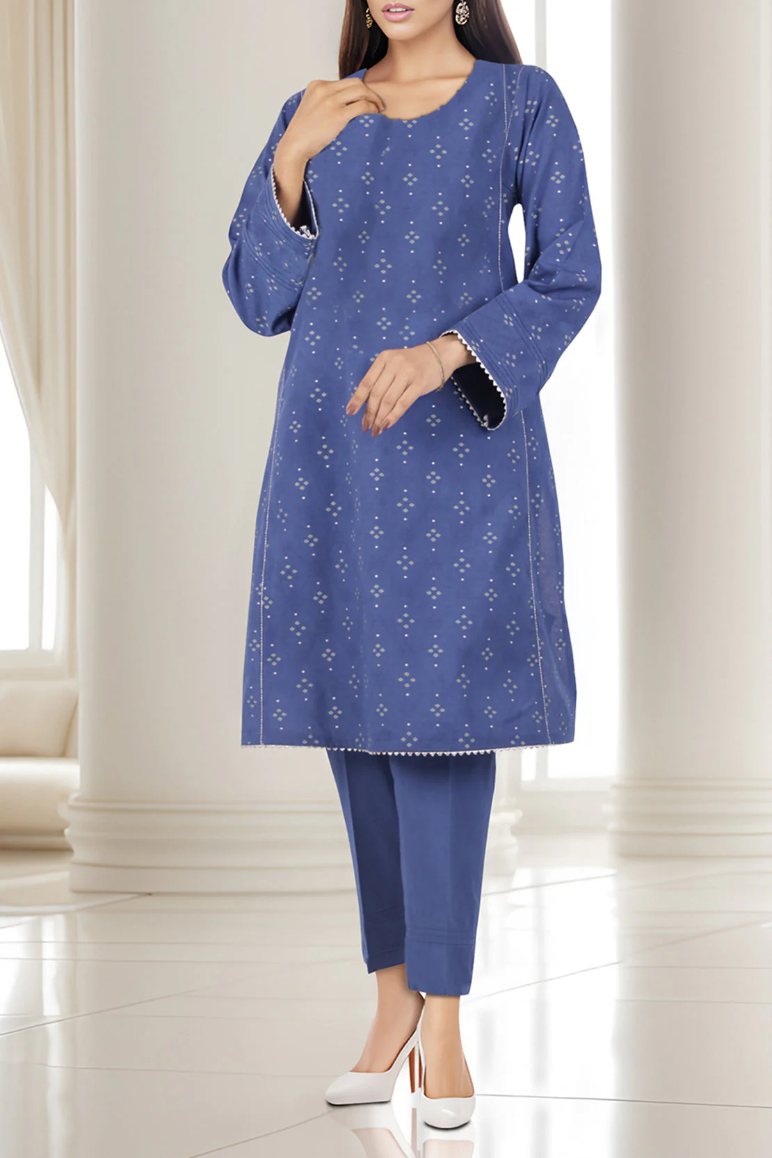 Unstitched Jacquard Cotton Shirt - Image 2