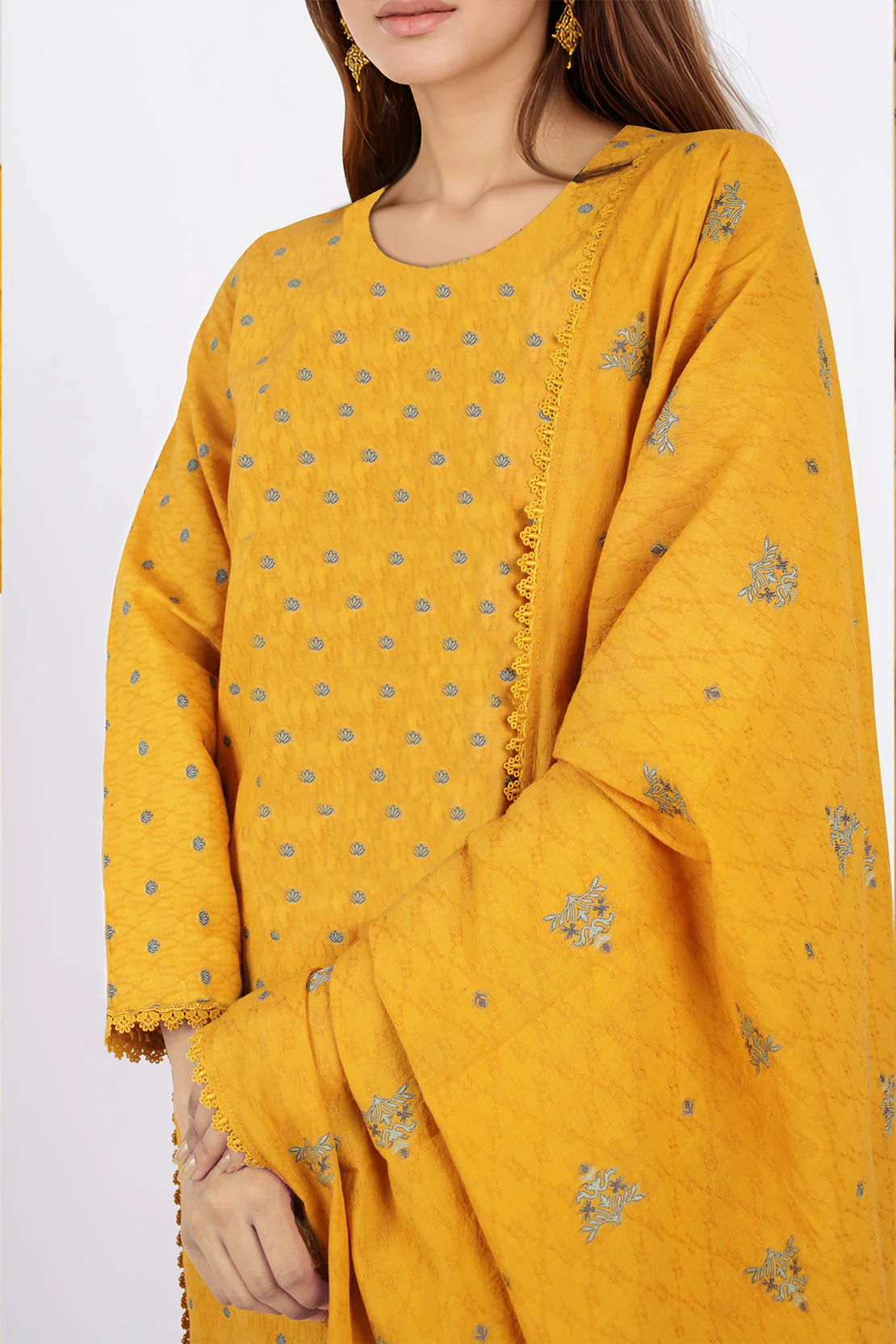 Unstitched Jacquard Cotton Shirt - Image 3