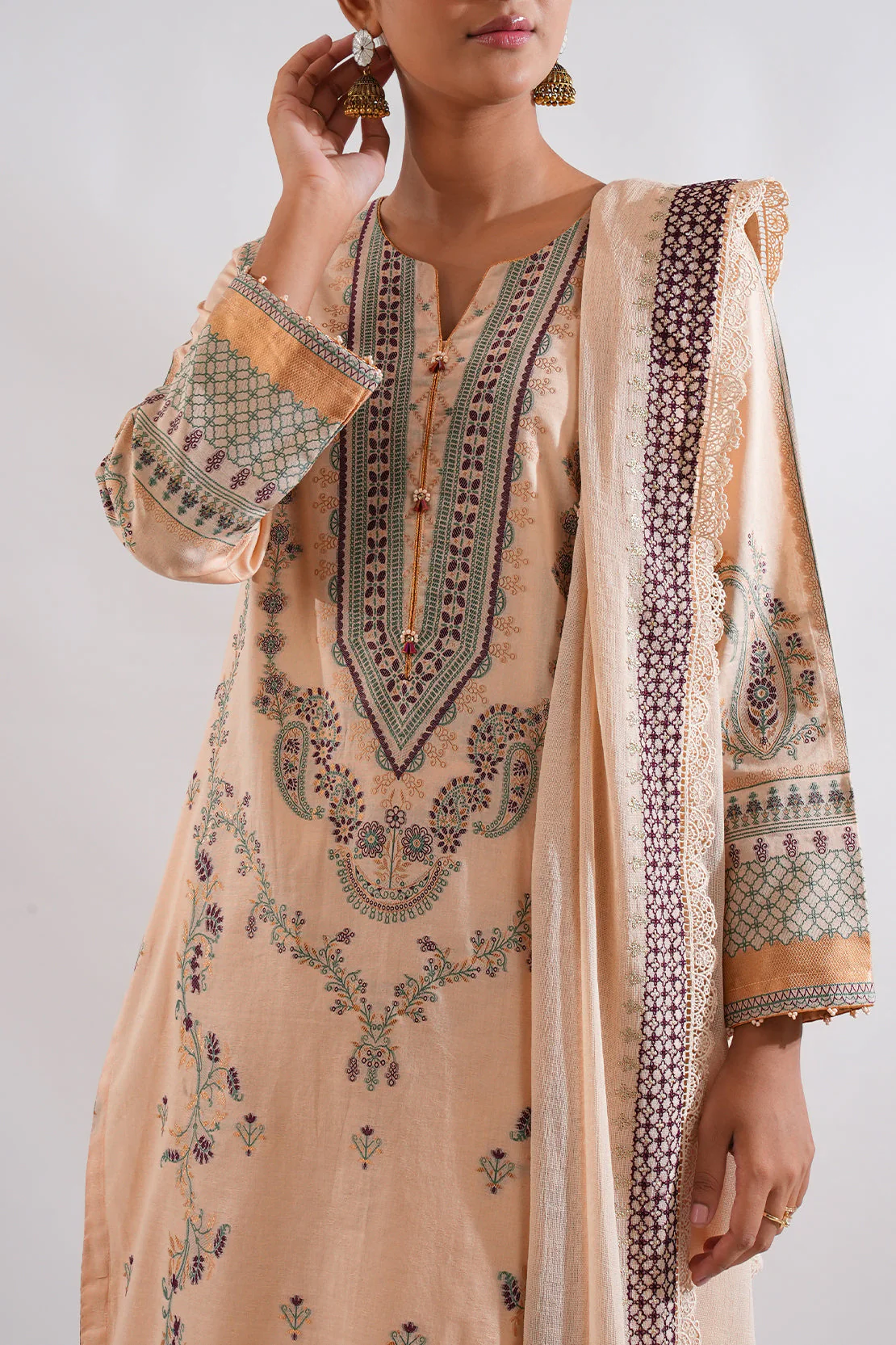 Unstitched Jacquard Cotton Shirt - Image 2