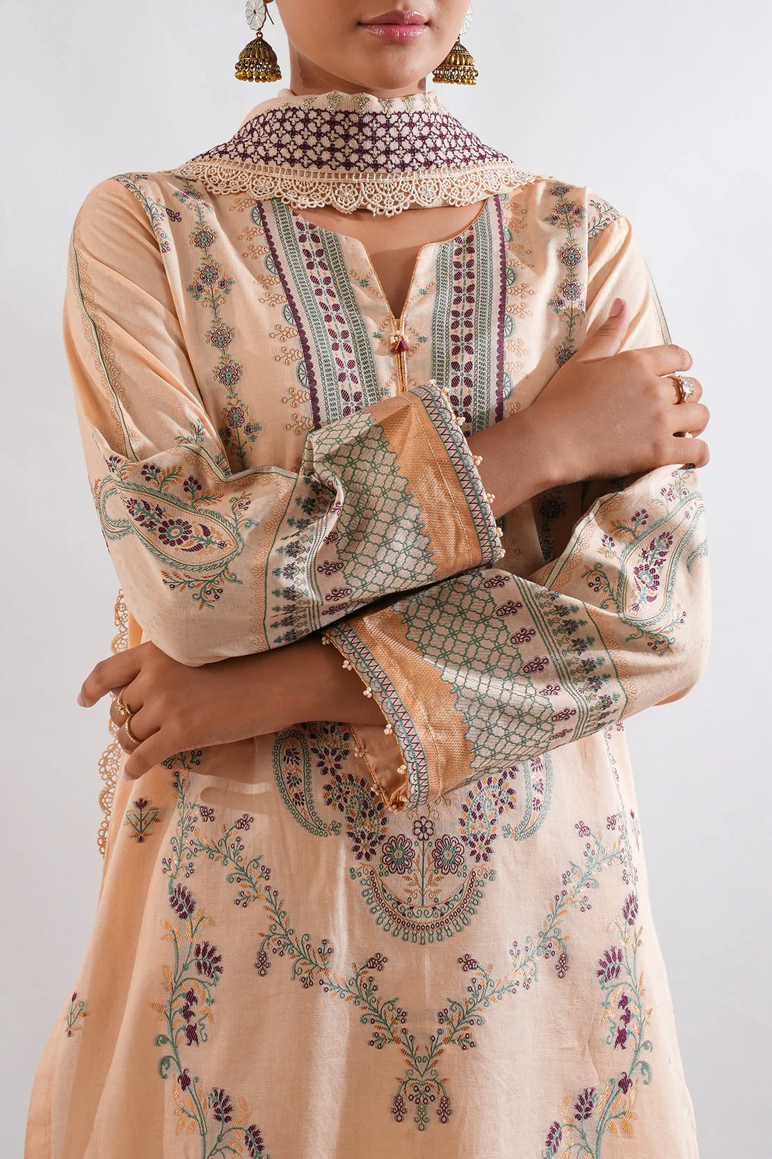 Unstitched Jacquard Cotton Shirt - Image 5