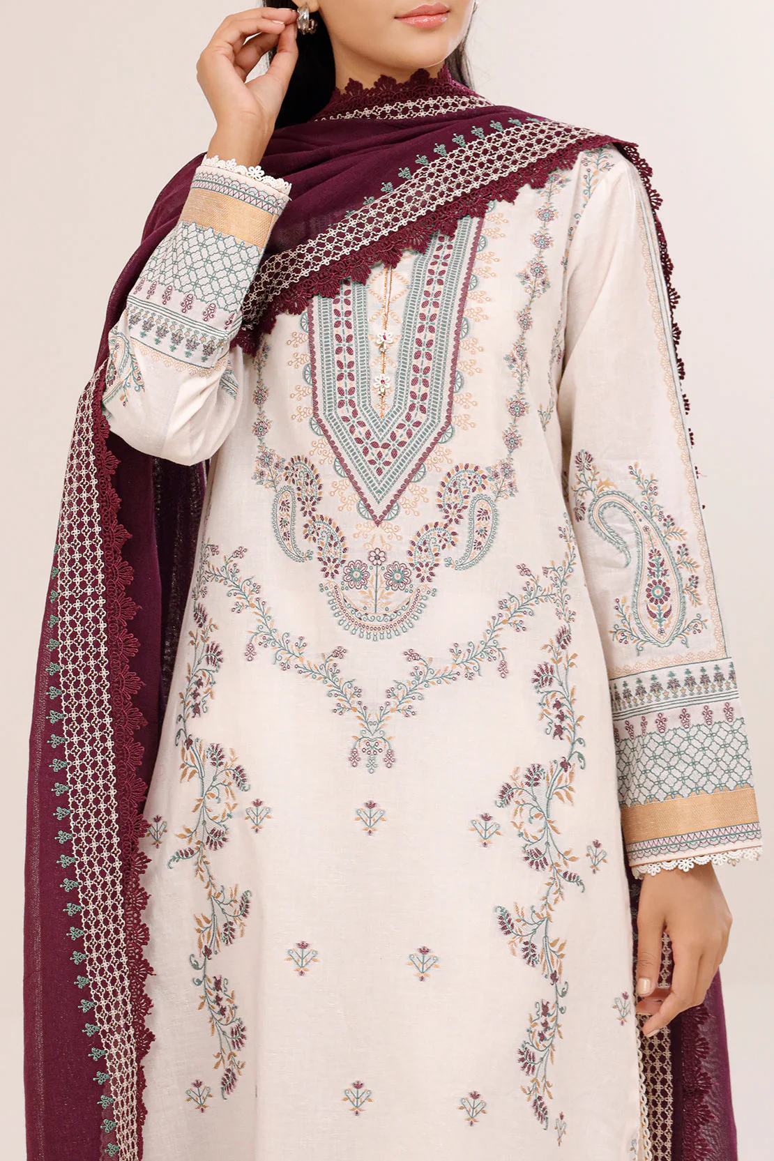 Unstitched Jacquard Cotton Shirt - Image 2