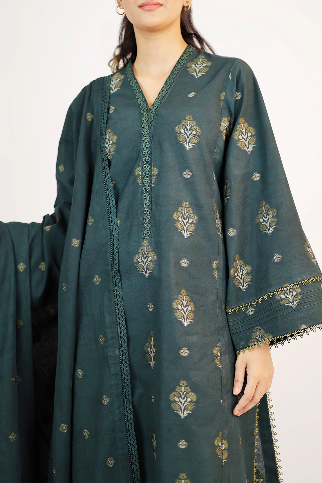 Unstitched Jacquard Cotton Shirt - Image 3