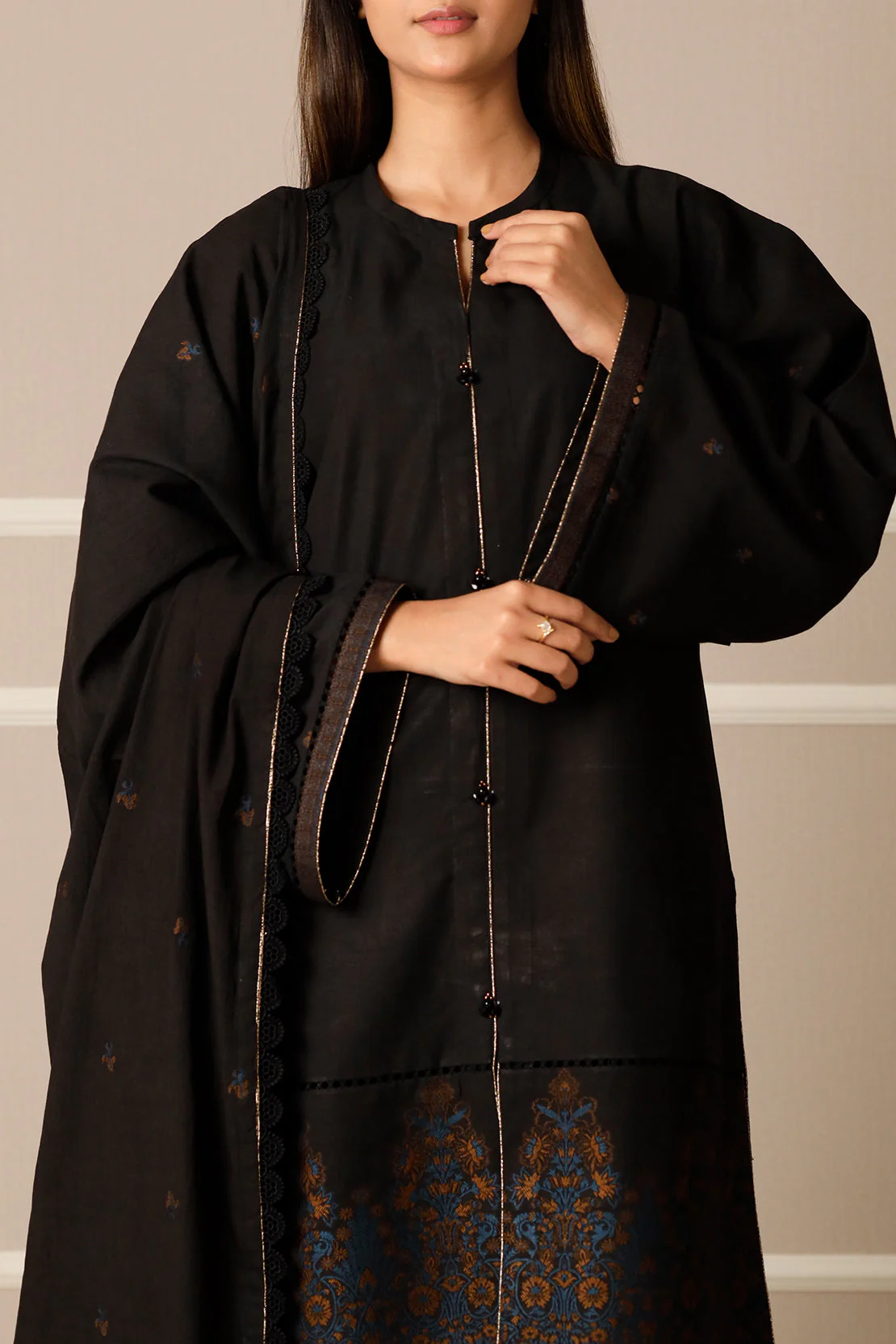 Unstitched Jacquard Cotton Shirt - Image 3