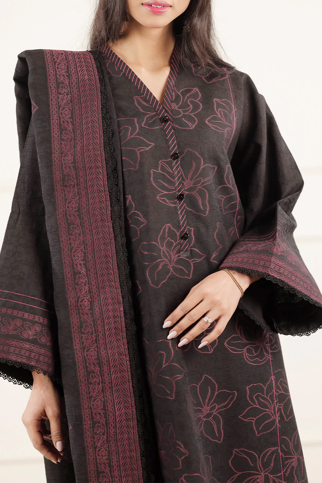 Unstitched Jacquard Cotton Shirt - Image 5