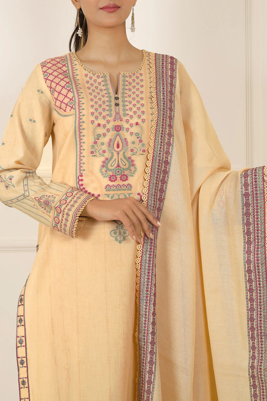 Unstitched Jacquard Cotton Shirt - Image 2
